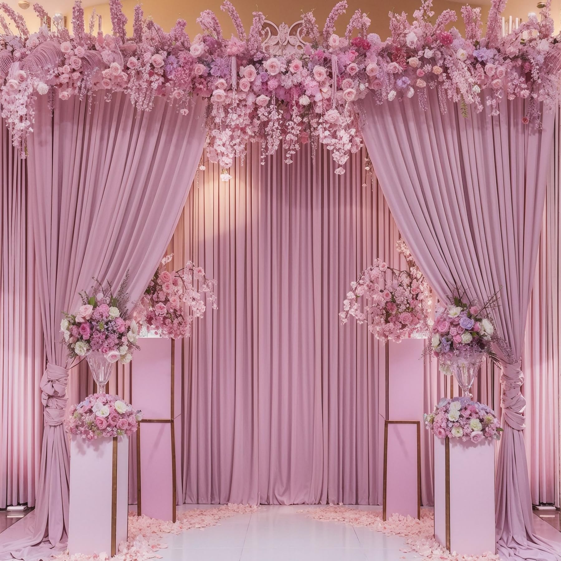 Dusty Pink Backdrop Curtain For Parties Wedding Wrinkle Free Pink Photo Curtains Backdrop Drapes Fabric Decoration For Birthday