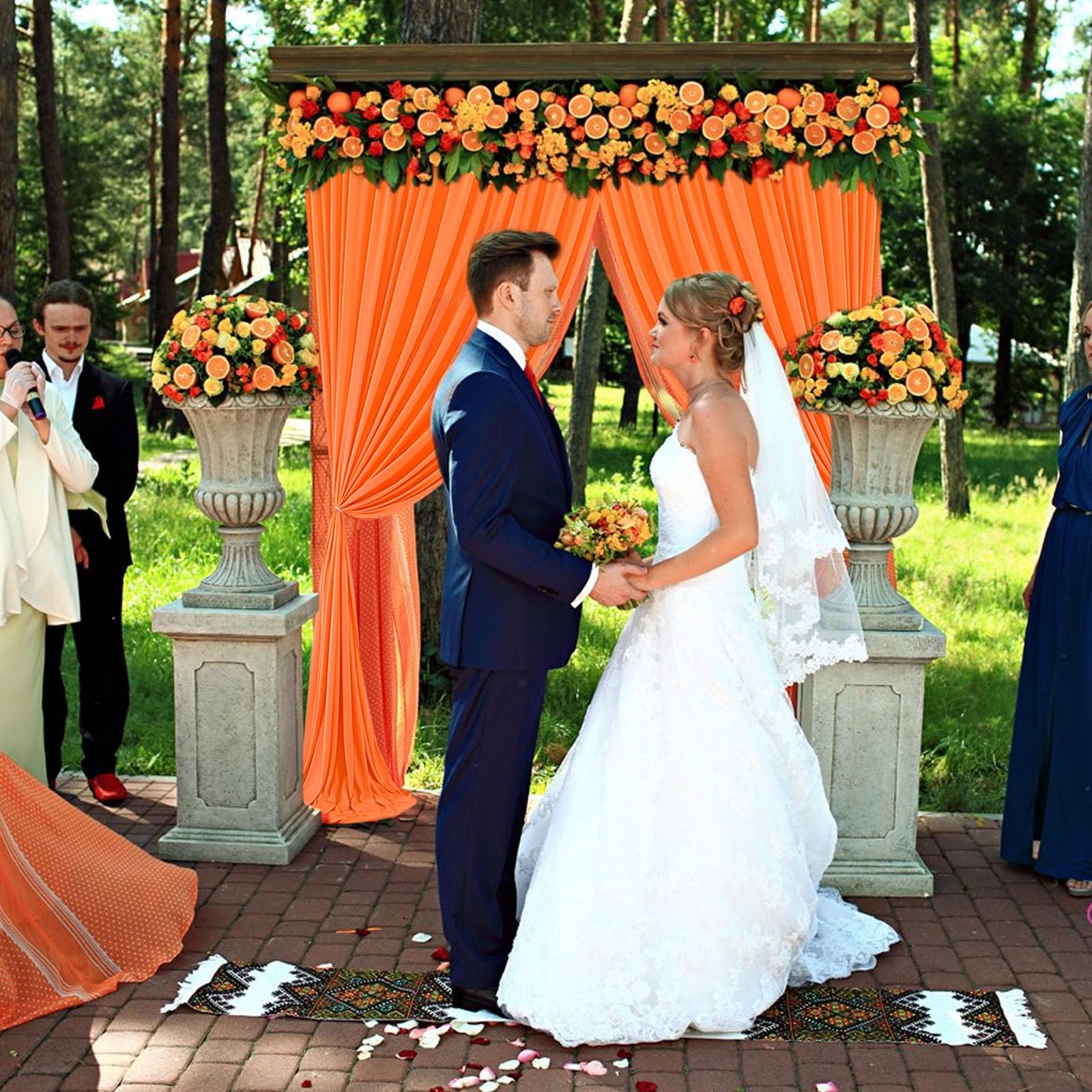 10 X 10 Feet Orange Backdrop Curtain For Partie, Background Curtains For Photoshoot, Birthday, Wedding, Halloween, Thanksgiving,