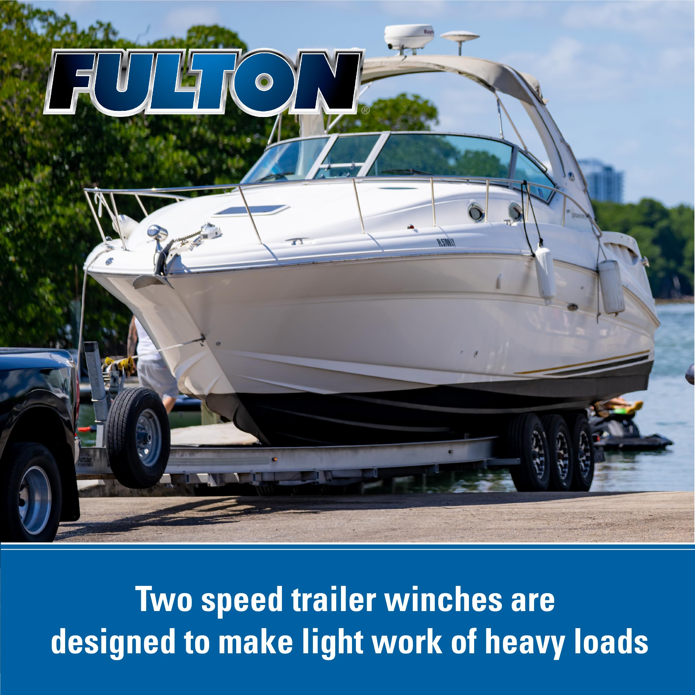 Fulton 142420 Trailer Winch, Two-Speed, 3,200 Lbs. Capacity, No Strap, 10 Inch Handle, Silver,WBHDWB06XT8P6H6