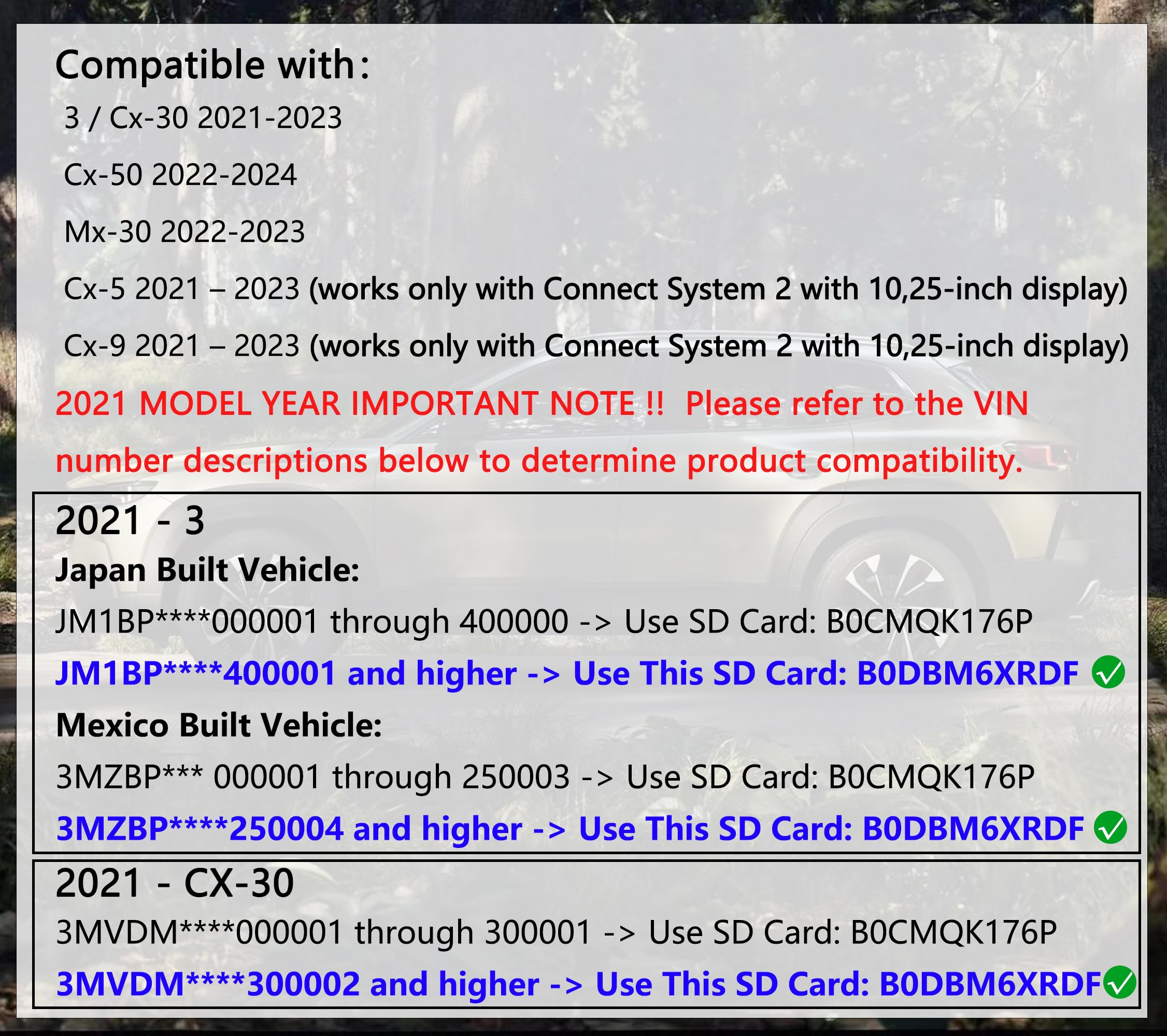 Latest Upgraded Navigation Sd Card Compatible With 2021 2023 3 / Cx 5 / Cx 9 / Cx 30, 2022 2024 Cx 50, 2022 2023 Mx 30, Usa/Can/