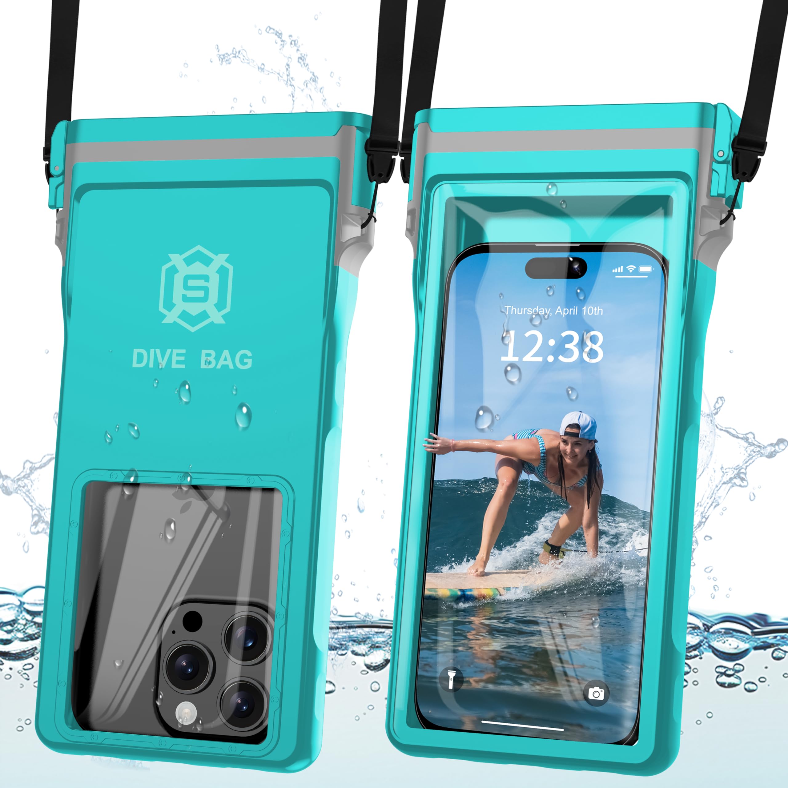 Goldju Waterproof Phone Pouch, 7.0 Inch Waterproof Phone Case For Iphone 16 15 Pro Max Galaxy S25 S24 Ultra, Ipx8 Large Space Ad