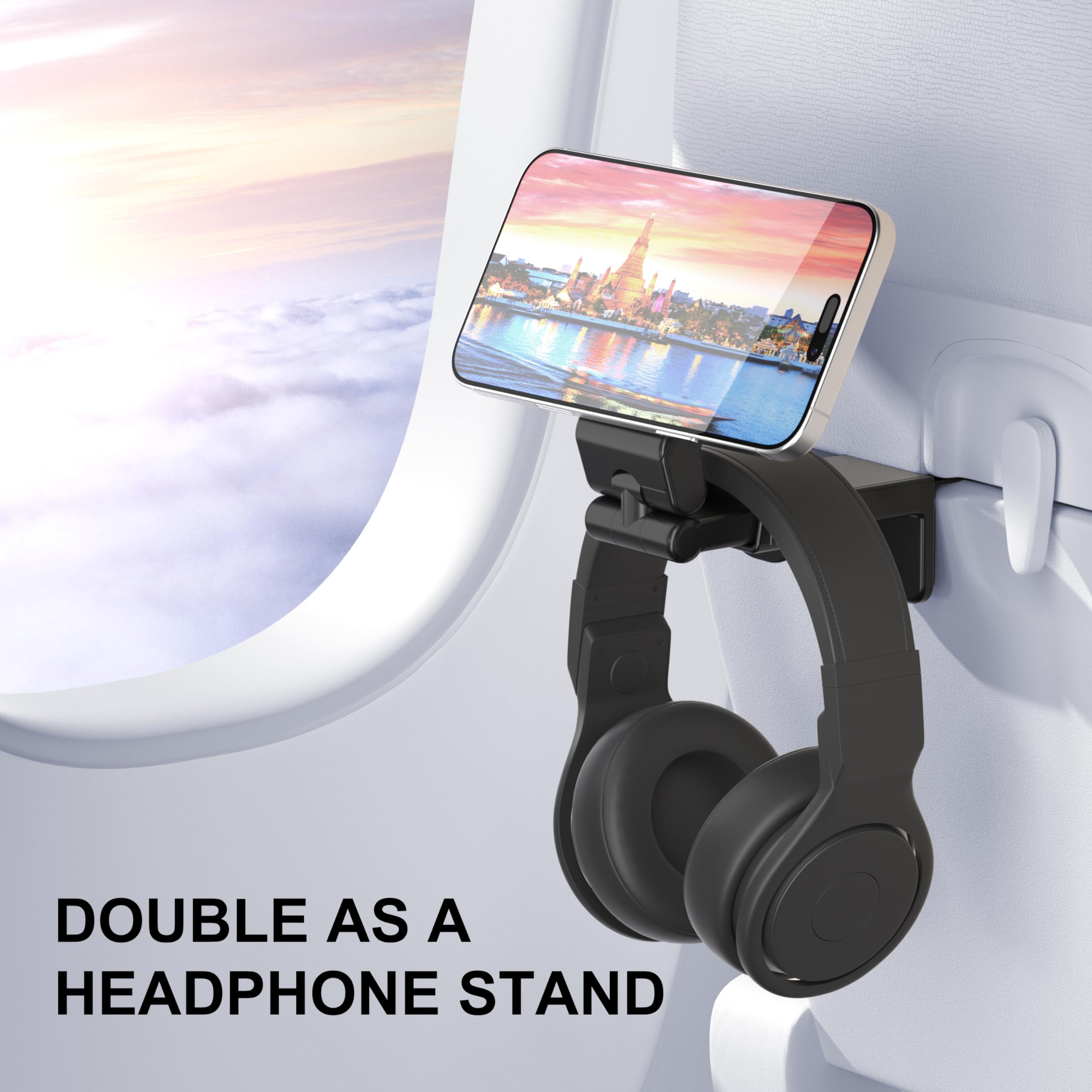 Perilogics Airplane Phone Holder For Magsafe. Universal Phone Mount For Long Flight Airplane Travel Essentials, Cruise Must Have