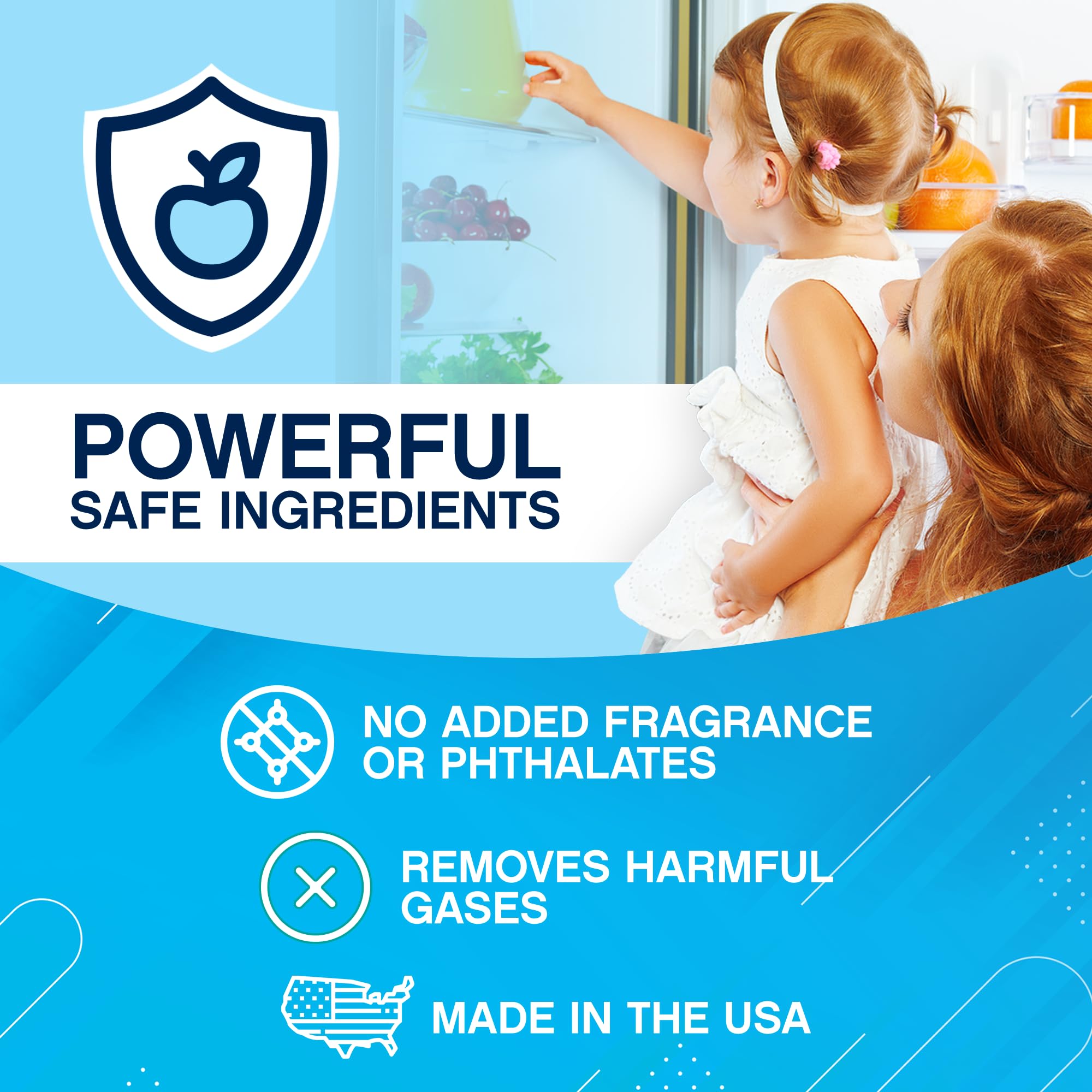 Nonscents Refrigerator Deodorizer   Odor Eliminator For Fridge & Freezer   Outshines Baking Soda & Charcoal   Unscented, Long La