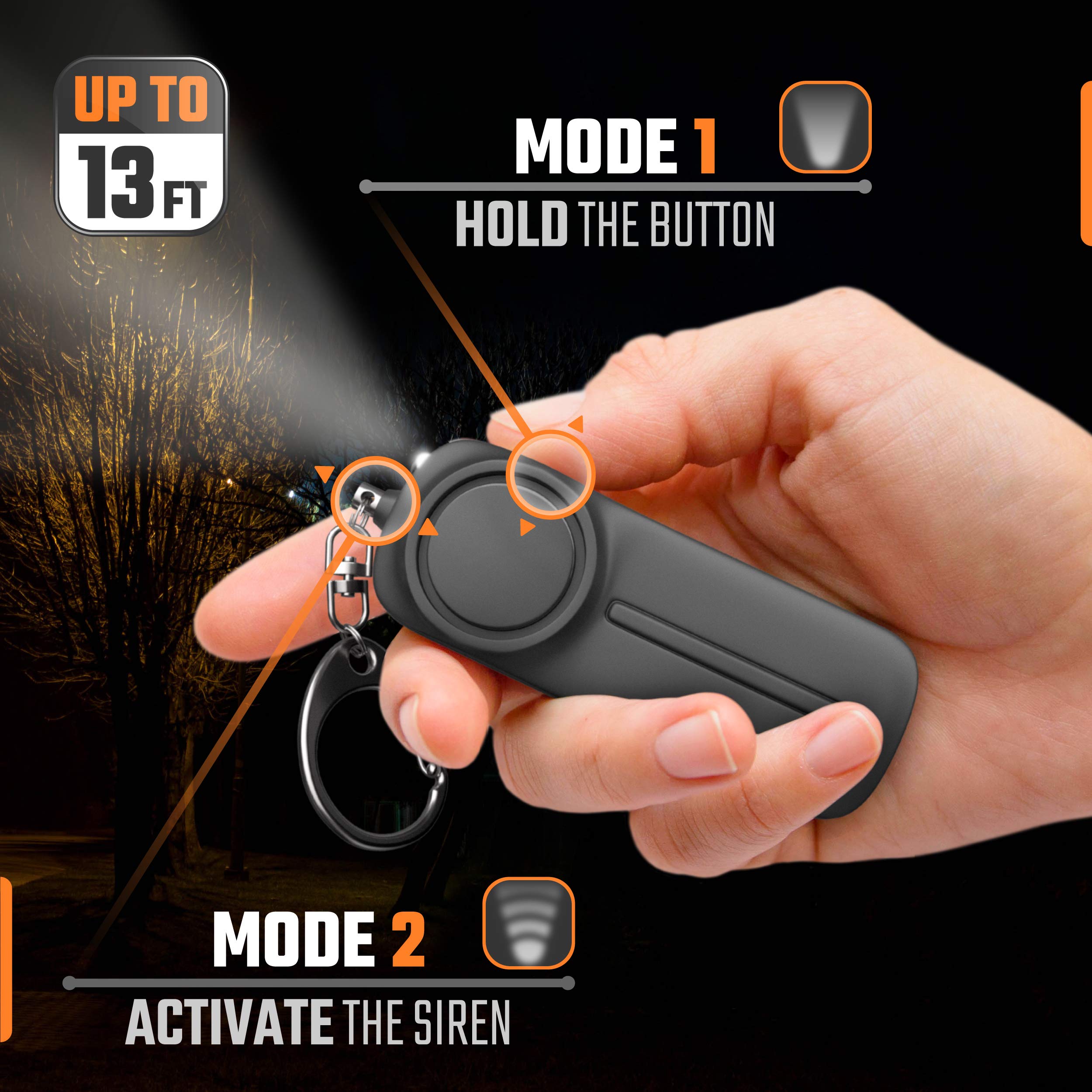 Personal Safety Alarm Keychain For Women   2 Pack Loud Self Defense Siren Key Chain With Light   Protection Panic Emergency 130