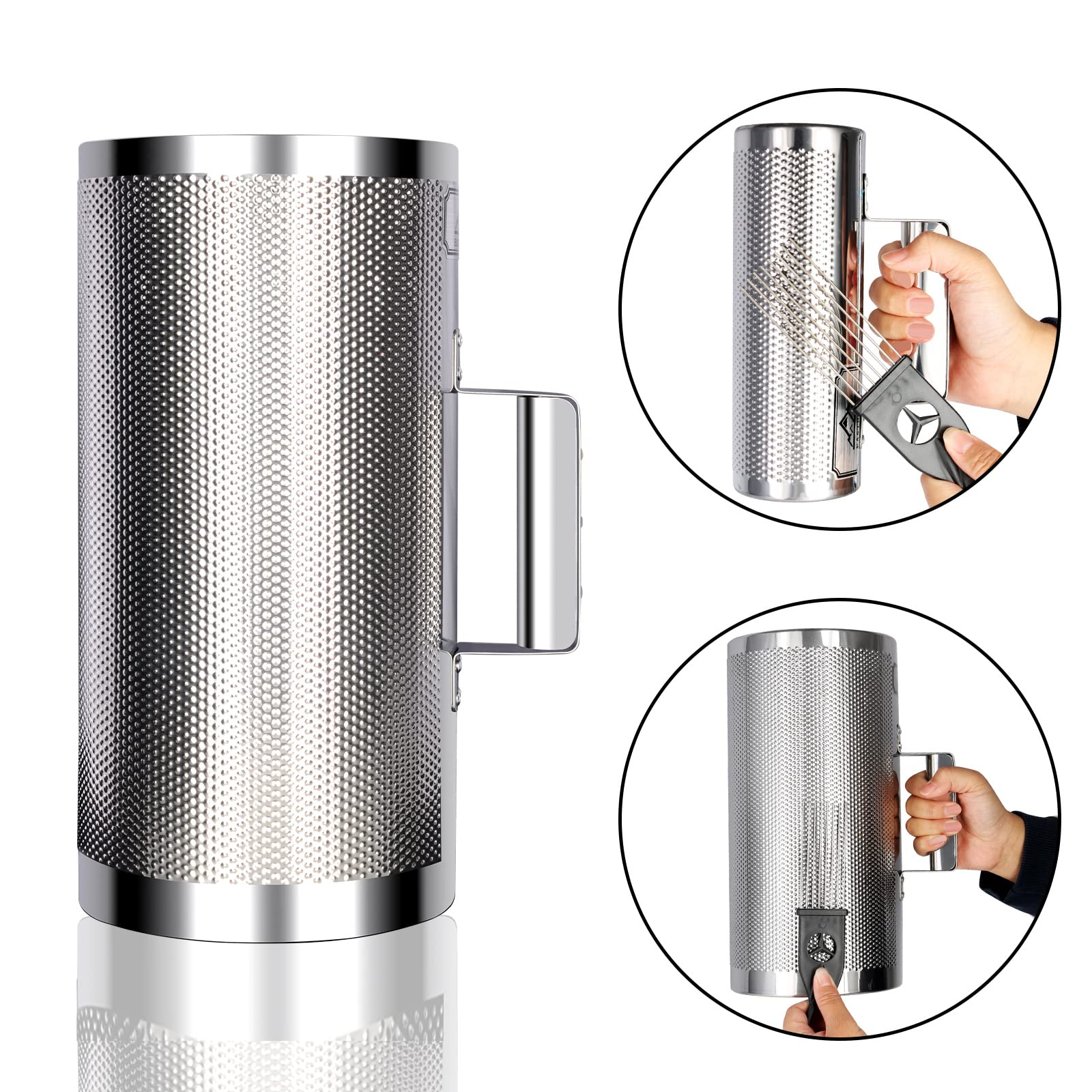 Eastrock Guiro Instrument Stainless Steel Guiro Set 3''8'' & 6''12'' Latin Percussion Instrument With 2 Scrapers Professional Gu