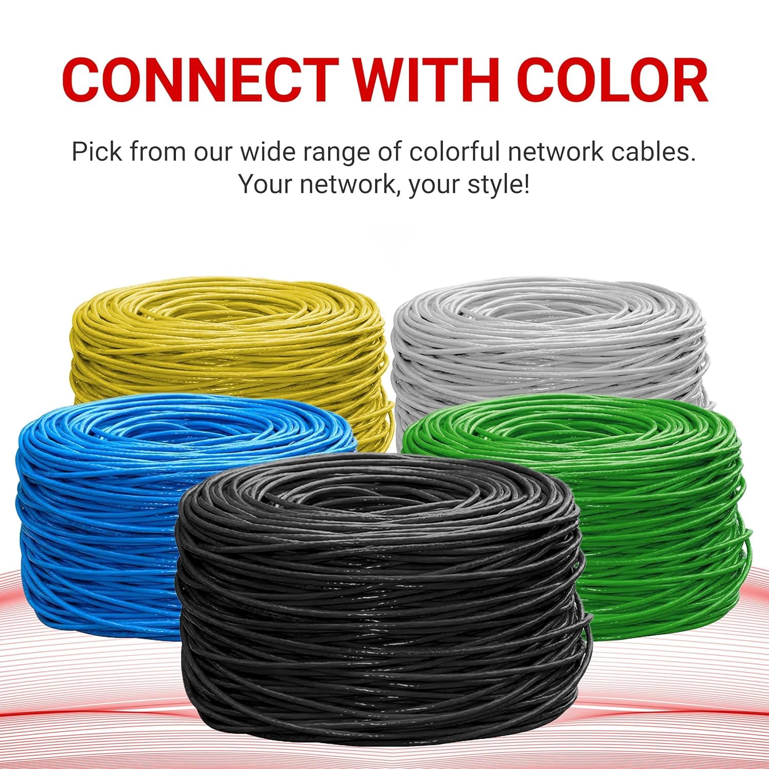 Big A   Bulk Cat5E Cable 1000Ft 24Awg Solid 4 Pair Cat5E Ethernet Cable, Unshielded Twisted Pair Utp 350Mhz Internet Cable, Pull
