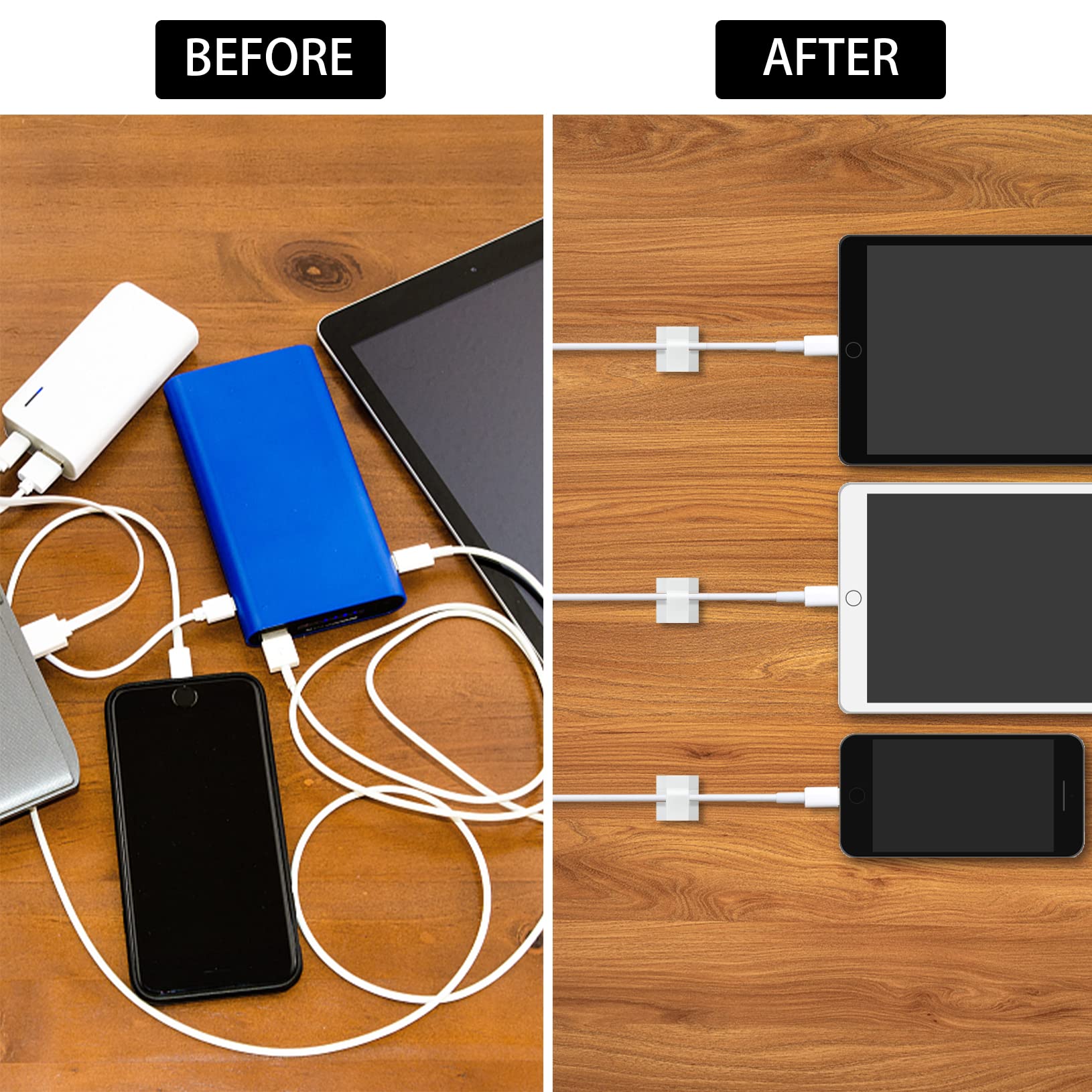 100 Pcs Cable Clips, Adhesive Cable Organizer Cord Holder Wire Clip Wire Management Self Adhesive Hooks Wire Holder For Office,