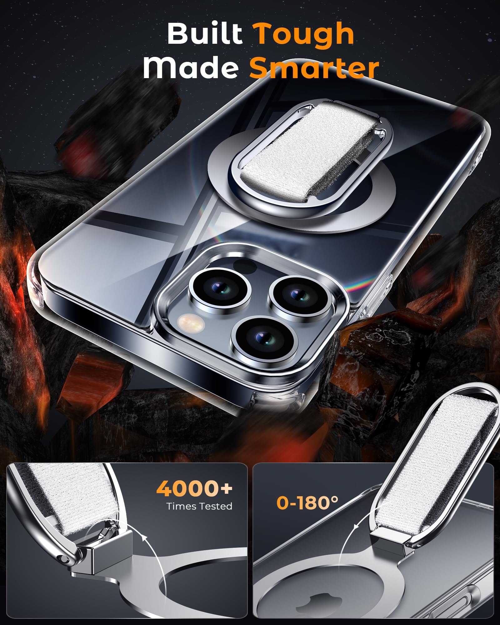 Shields Up For Iphone 16 Pro Case With Stand, 16 Pro Phone Case Clear With Ring Holder & Phone Grip [Compatible With Magsafe] Sh