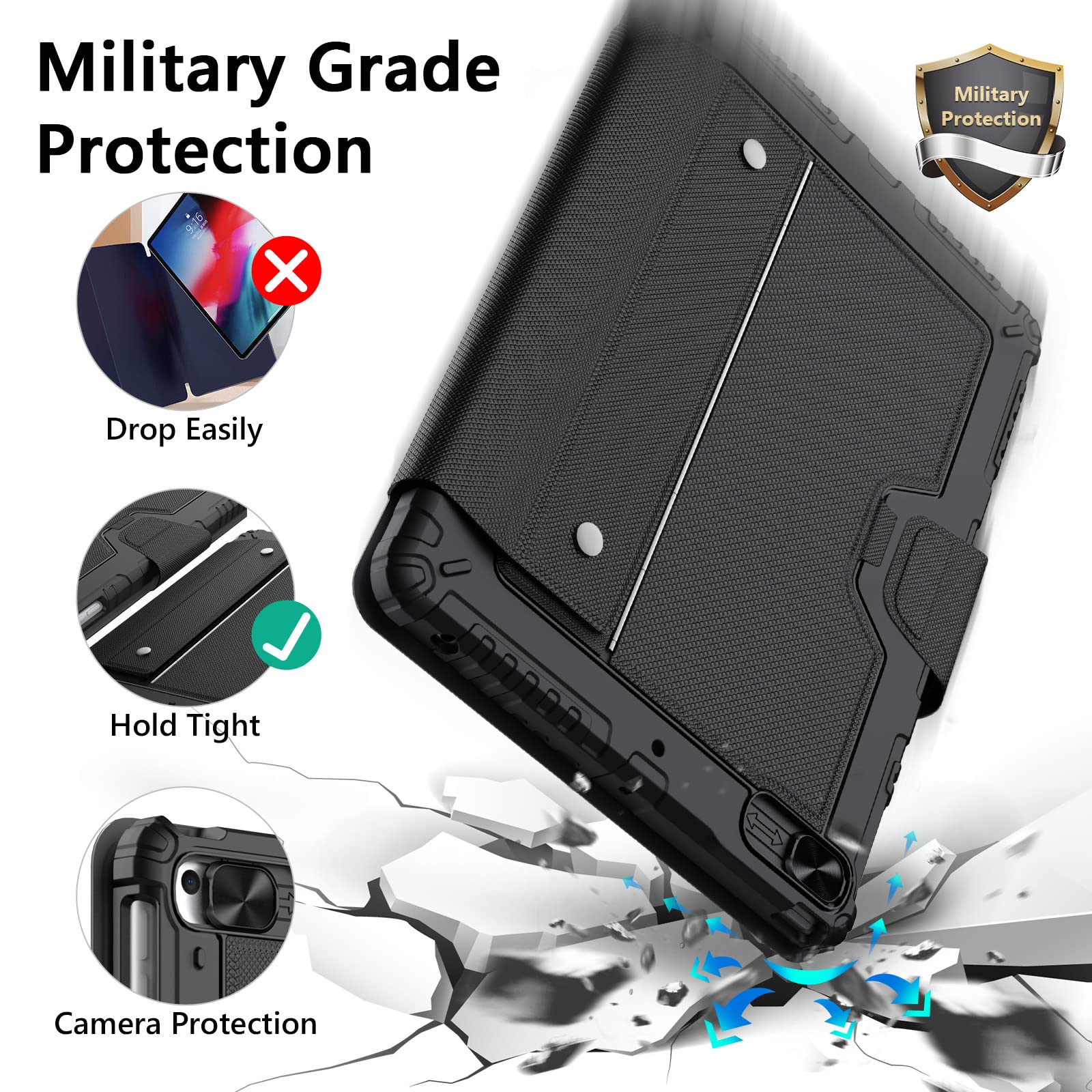 Nillkin Ipad 9Th Generation Case With Detachable Keyboard 10.2'', 2021, With Kickstand Pencil Holder, For Ipad 8Th Generation 20