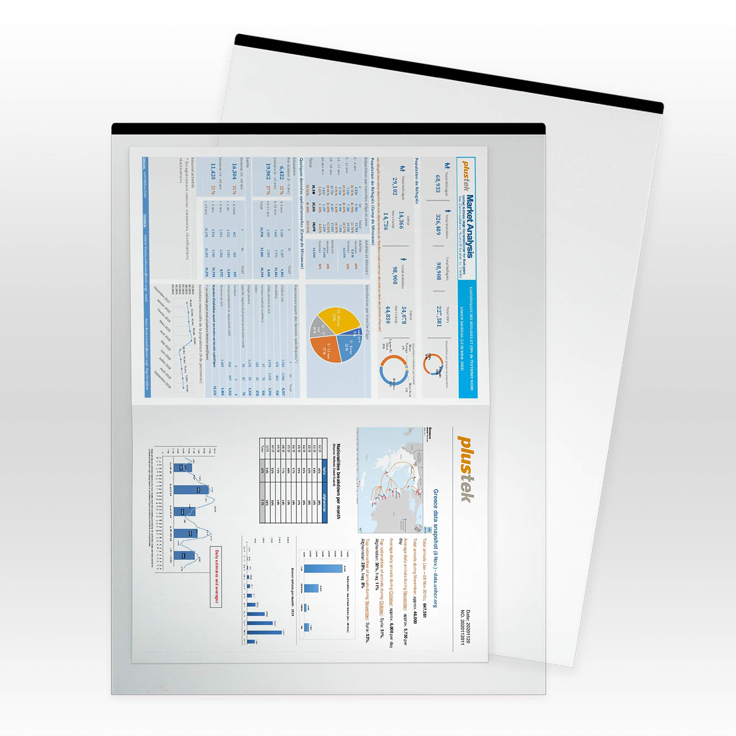 Plustek Document Carrier Sheets Pack (10 Pcs) A4 / Letter Size   Protects Fragile Paper And A3 Size Document By Folding   Suppor
