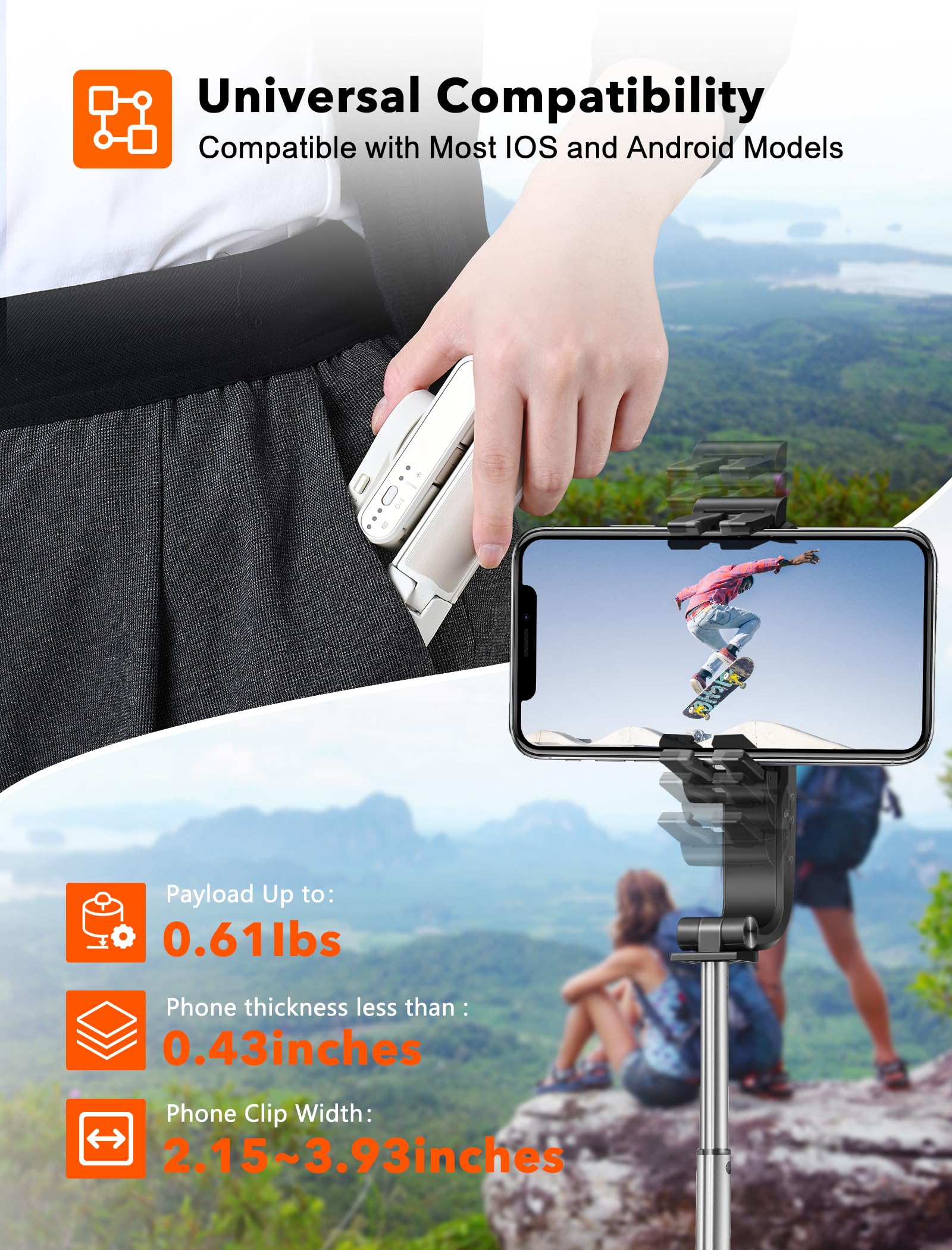 Hohem Isteady Q Gimbal Stabilizer For Smartphone, 1 Axis Selfie Stick Tripod With Face Tracking, 360� Rotation, 4 In 1 Portable Phone Tripod W/Extendable Stick For Iphone 14/Android Video Recording