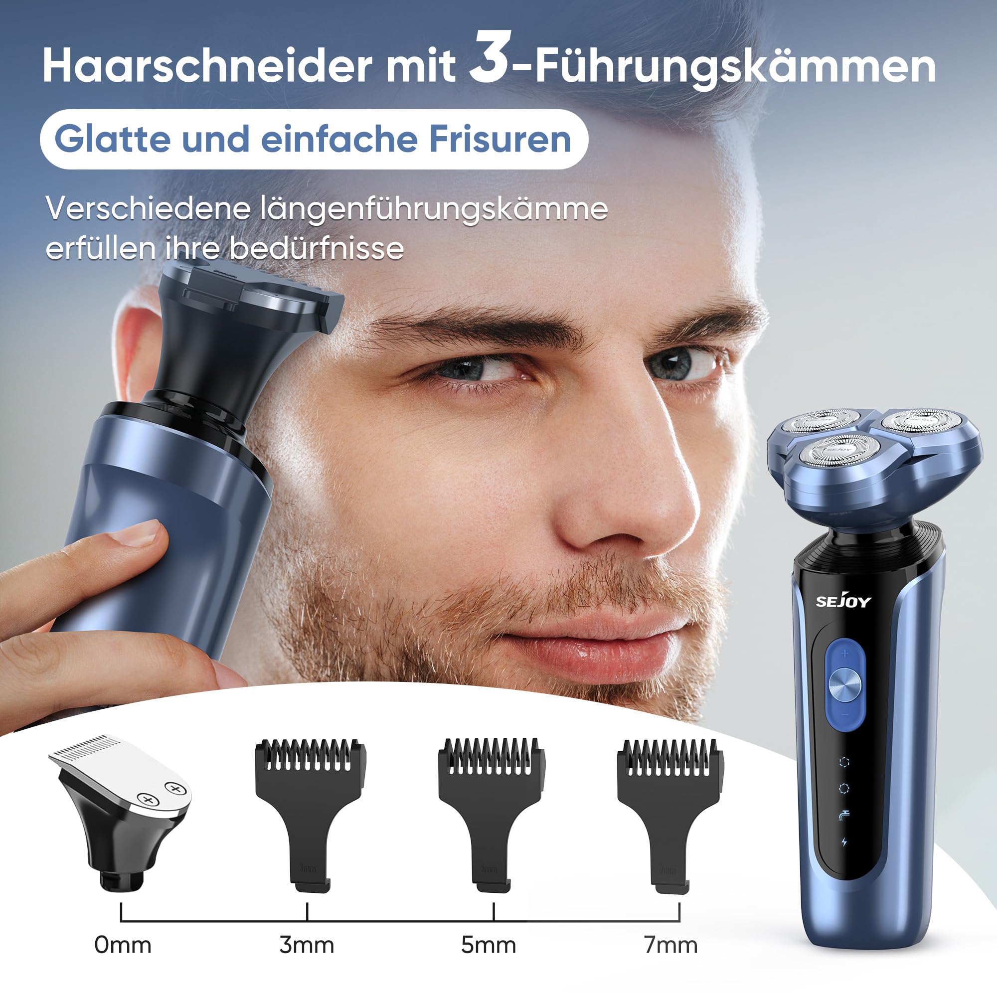 Sejoy Electric Razor For Men'S Face, Mens Electric Shavers Cordless, Usb Rechargeable Rotary Razors, Portable 5 In 1 Kit Dry Wet