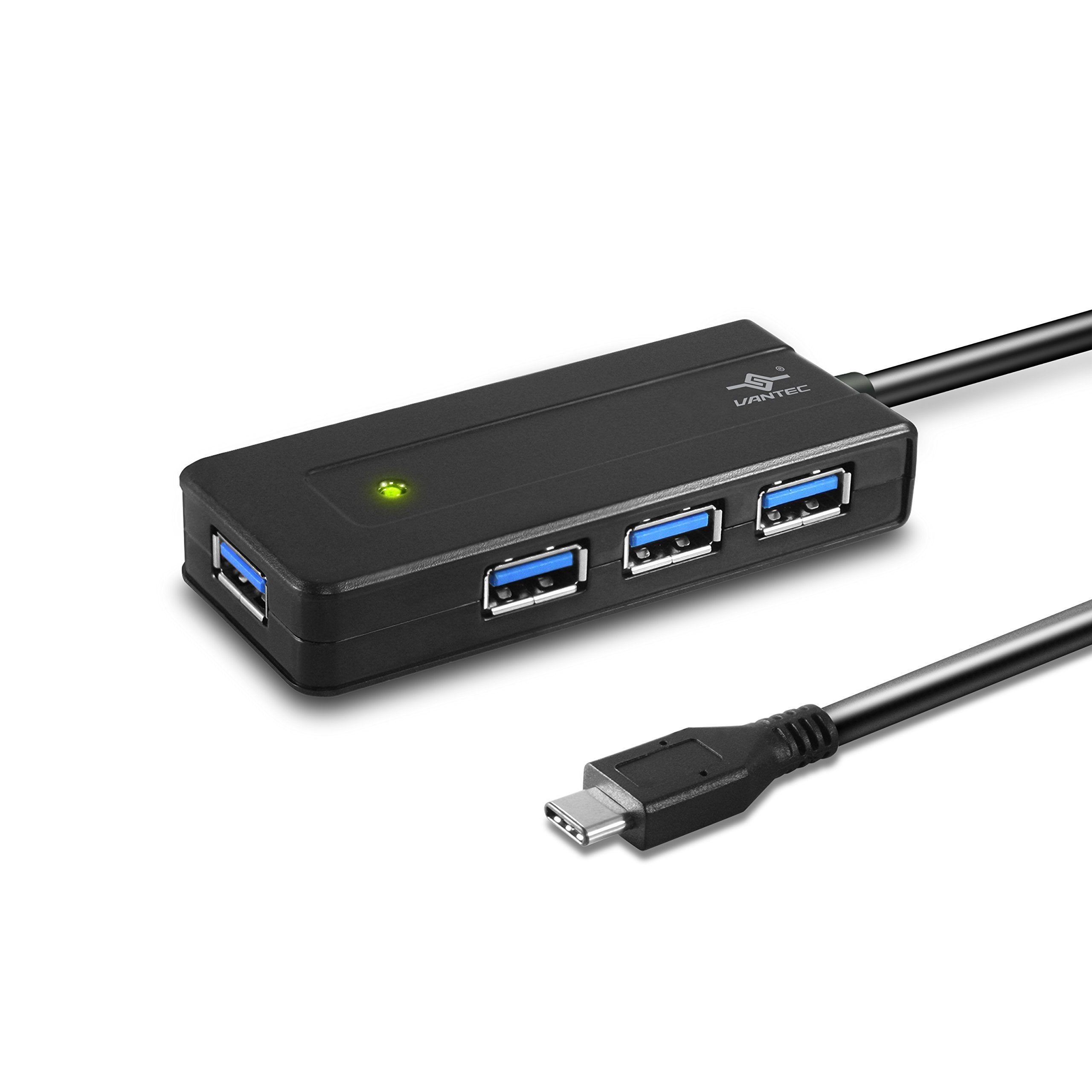 Vantec USB 3.1 Type C 4-Port Bus-Powered Travel Hub Components Other UGT-MH410U3-C