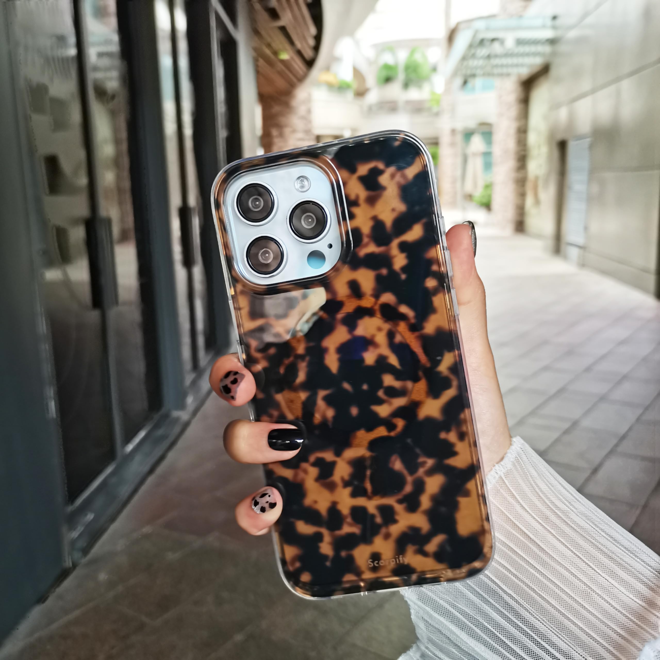 Scorpify For Iphone 16 Pro Max Case [Compatible With Magsafe] With Brown Tortoise Shell Design, Cute Brown Magnetic Phone Cover