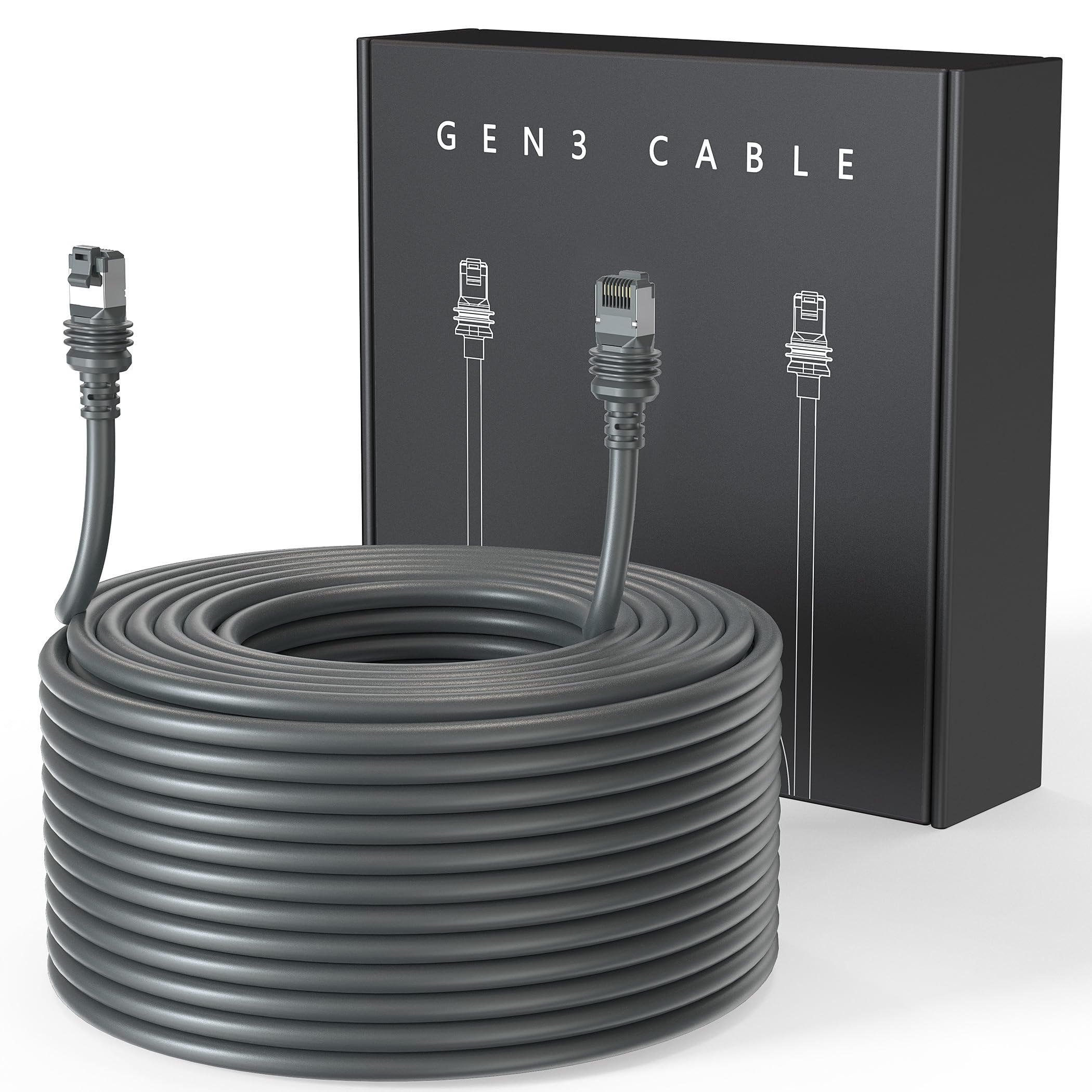 LUCMO 24AWG 150FT/ 46M Cable for Starlink, Compatible with Starlink Standard Gen 3/ Standard 4/ 4X/ V4, Replacement Extension Ca