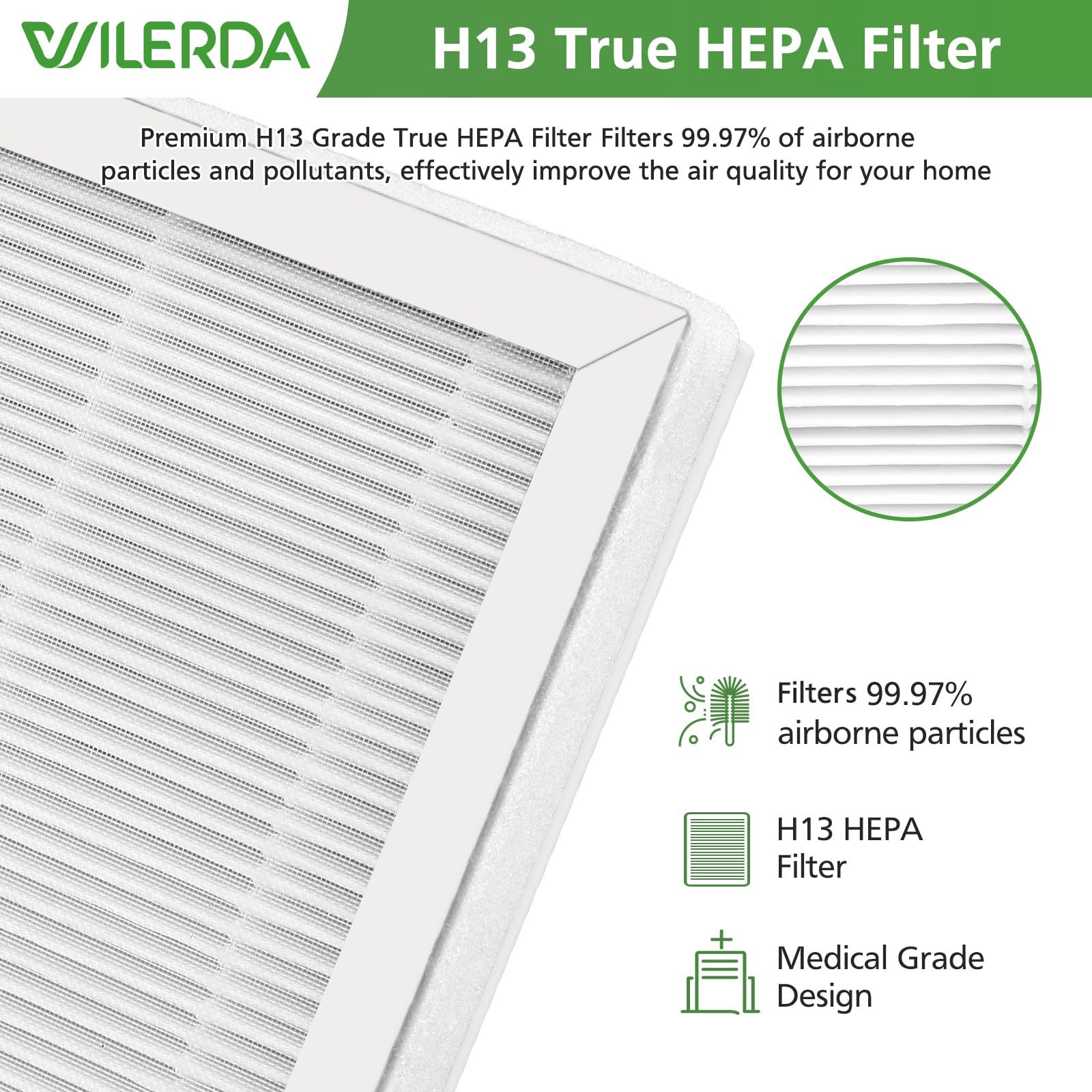 3 Pack E 300L Replacement Filter Compatible With Mooka And Mooka Family E 300L Air Purifier For Large Room, H13 True Hepa Filter