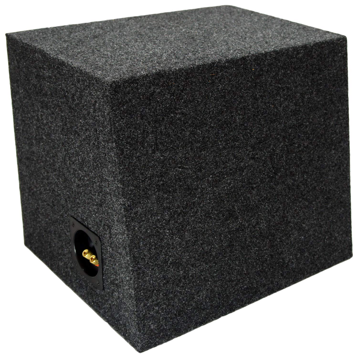American Sound Connection Car Audio Single 12'' Sealed Subwoofer Rear Angle Sub Box Enclosure 5/8'' Mdf Wood