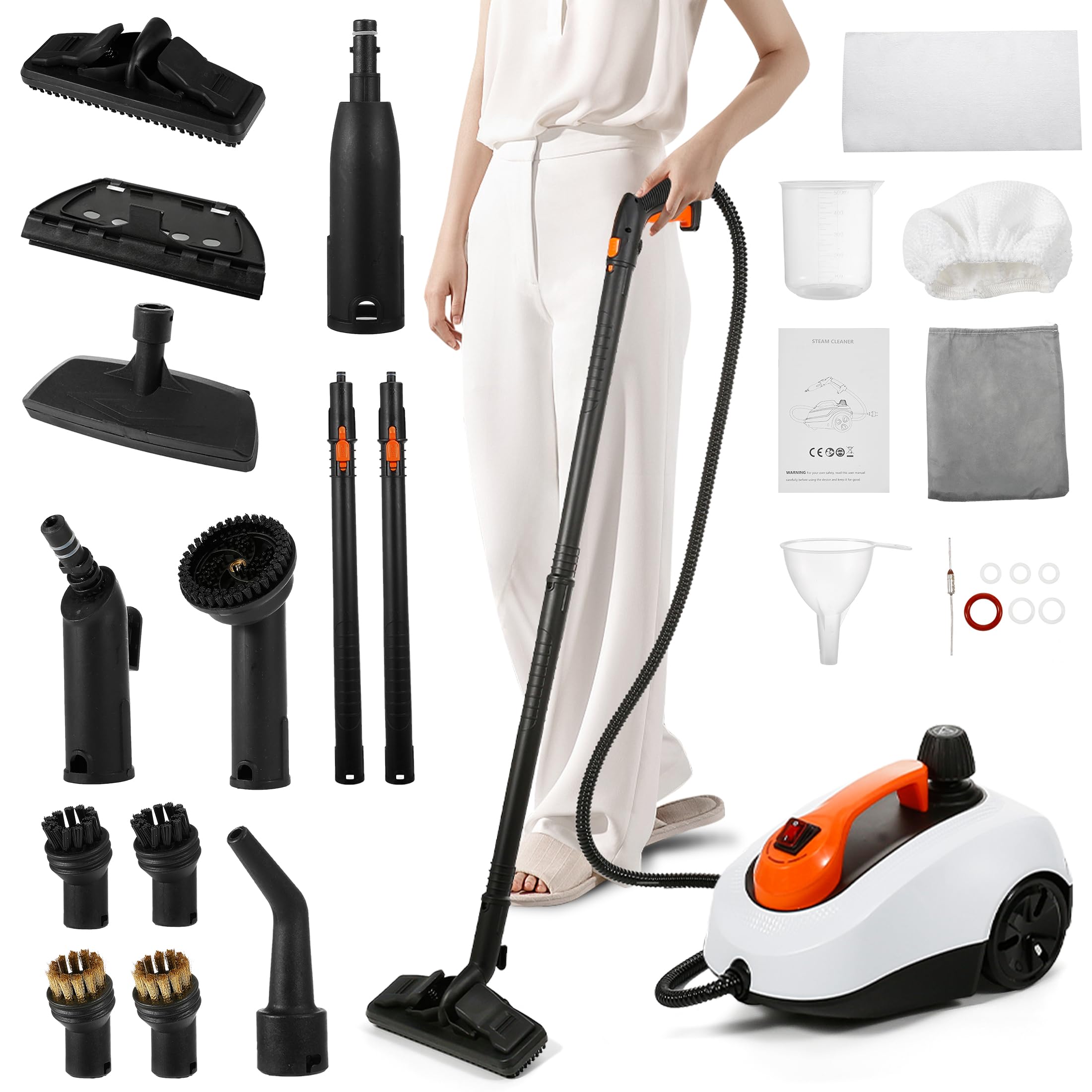 Wichemi Steamer For Cleaning 1800W High Temperature Handheld Steam Cleaner For Car With 1800Ml Water Tank, Electric Steam Cleani