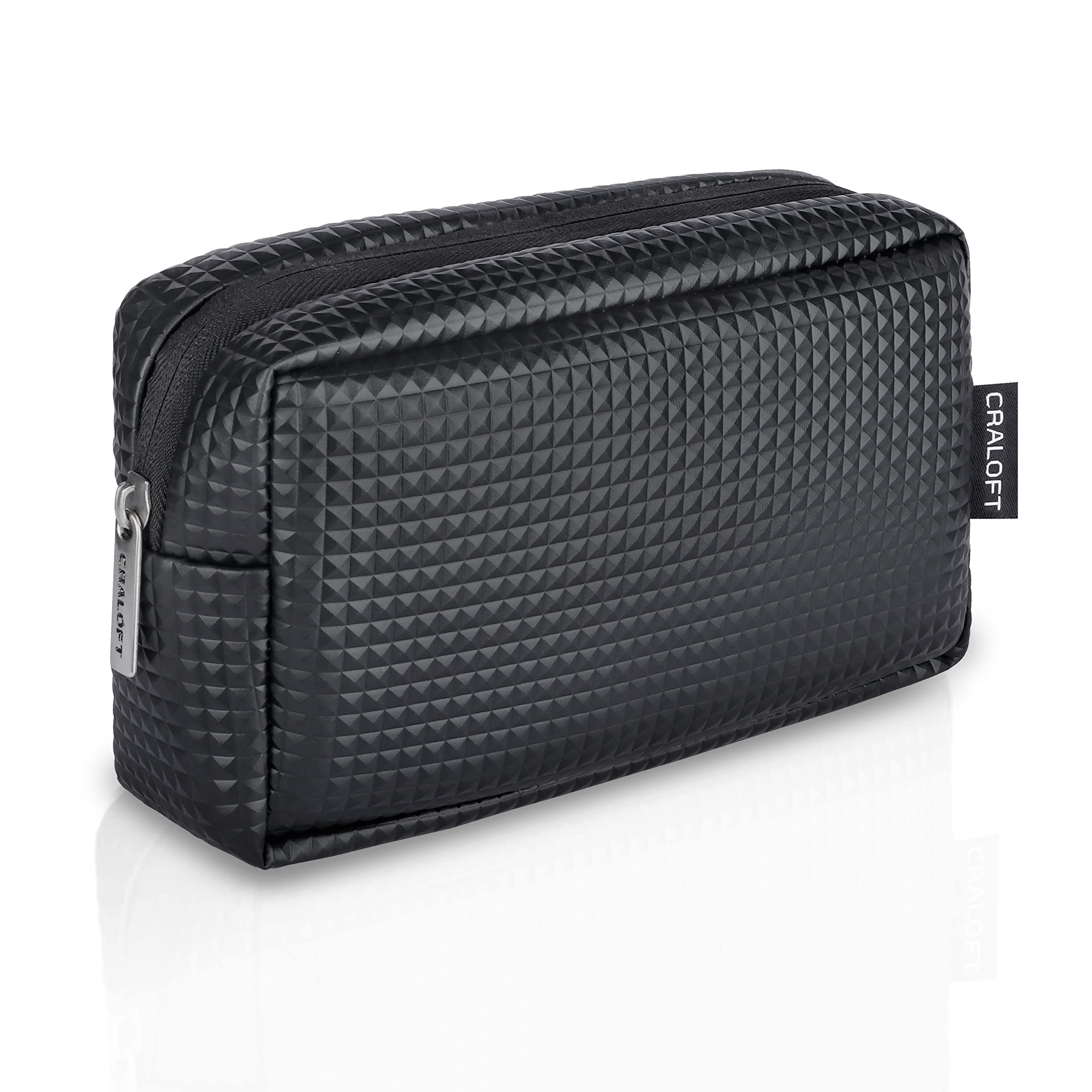 Craloft Laptop Charger Pouch/Travel Organizer Pouch For Cables/Hard Disk/Charger (Pvc Sponge Leather  Black)