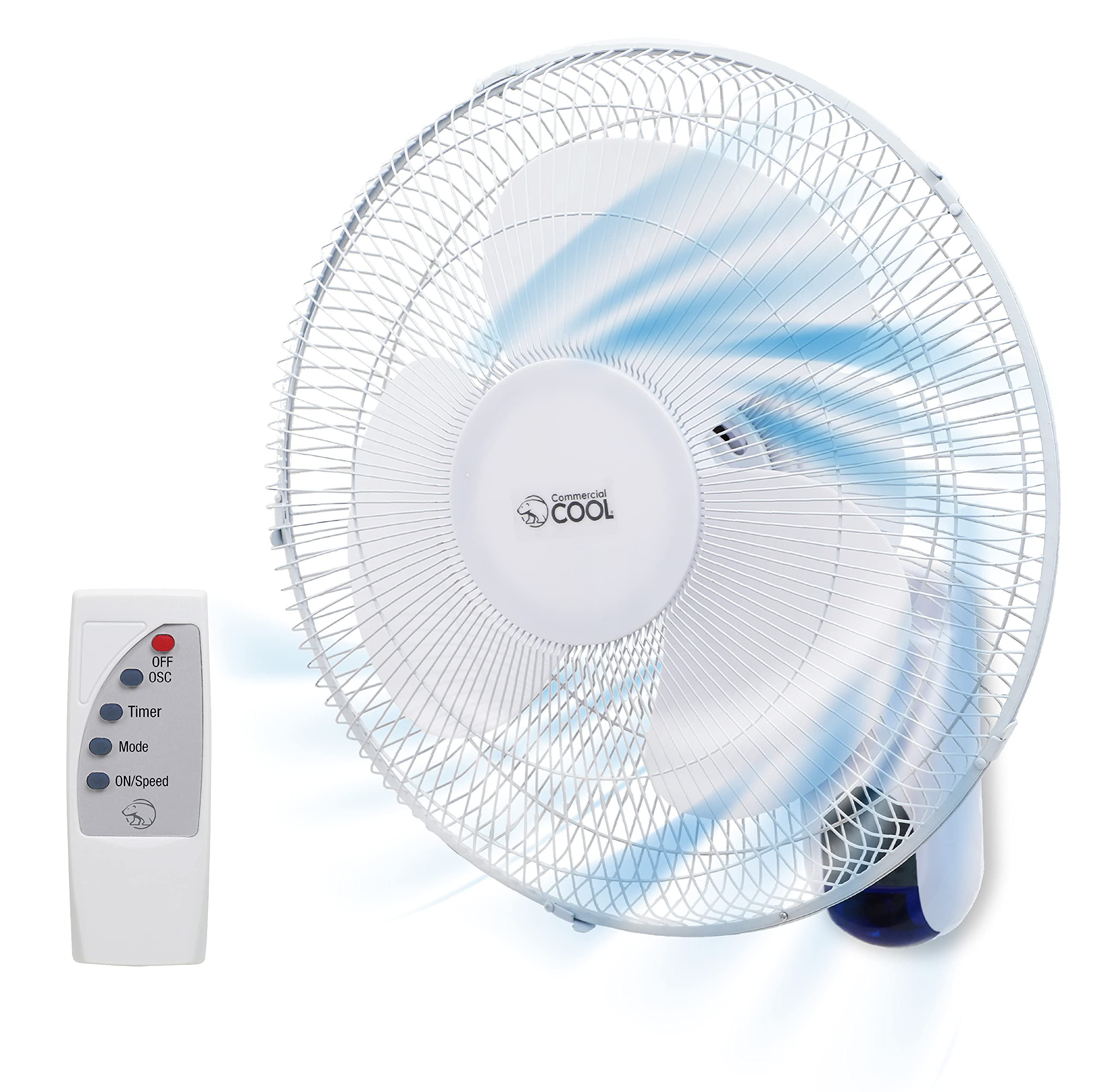 Commercial Cool 16 Inch Wall Fan With Remote, White (Ccfwr16W)
