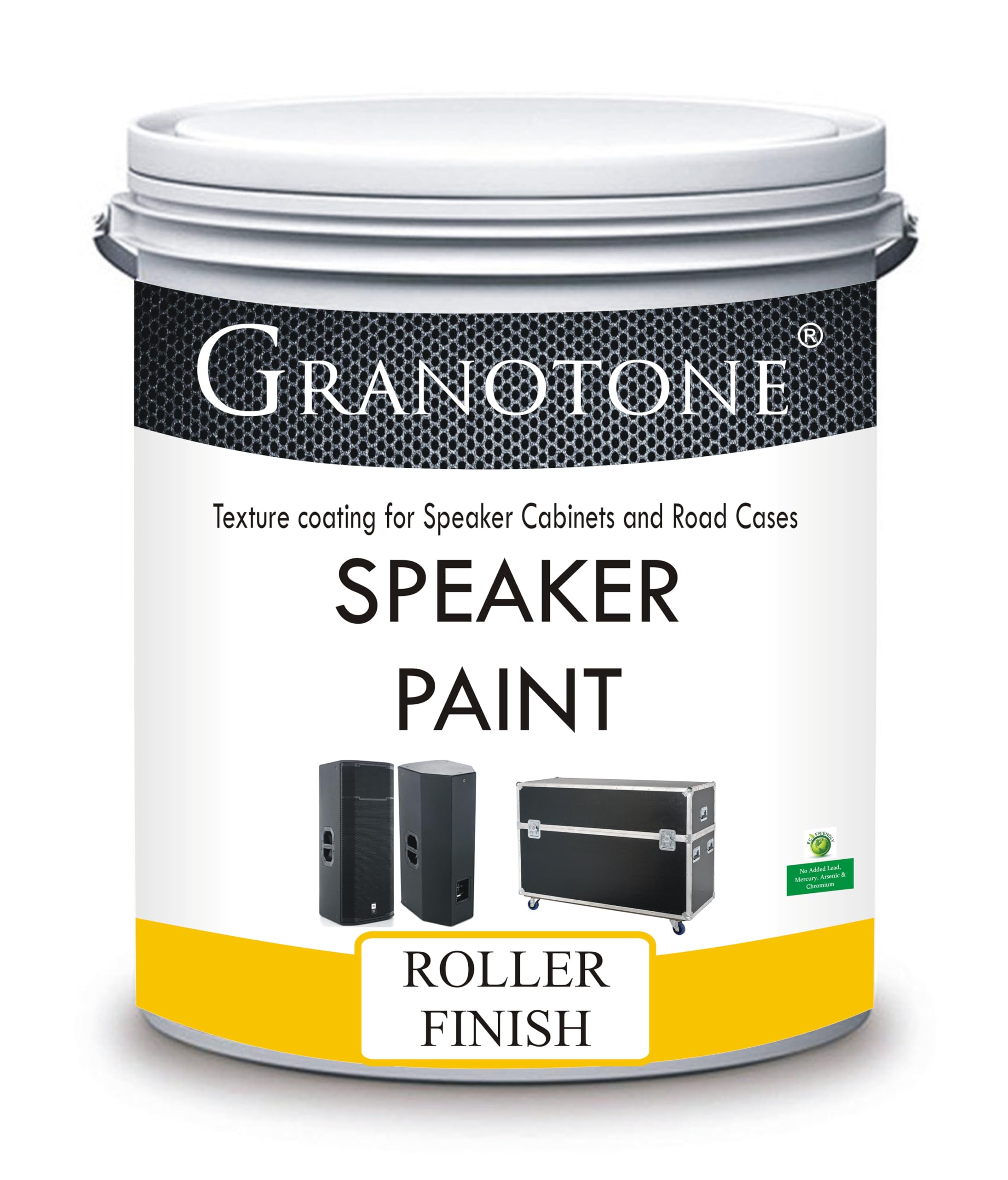 Granotone Speaker Paint Black 1 Quart Texture Coating For Speaker Cabinets, Road Cases, Metal & Furniture | Roller Application |