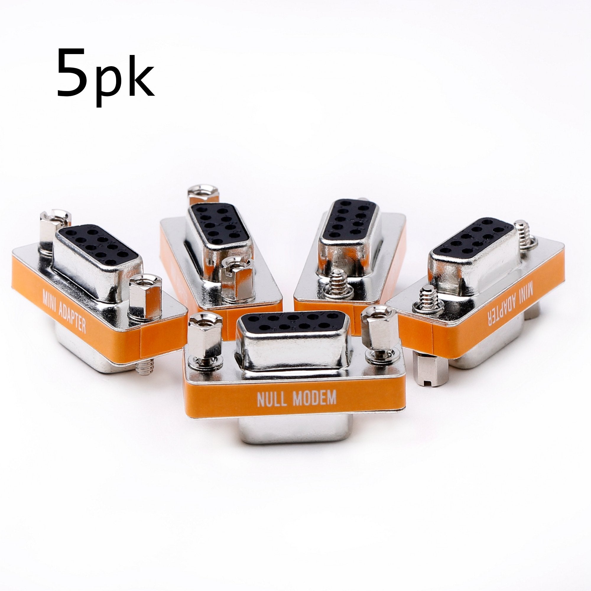 Arnorin Db9 Null Modem Female To Female Slimline Data Transfer Serial Port Adapter 5 Pack