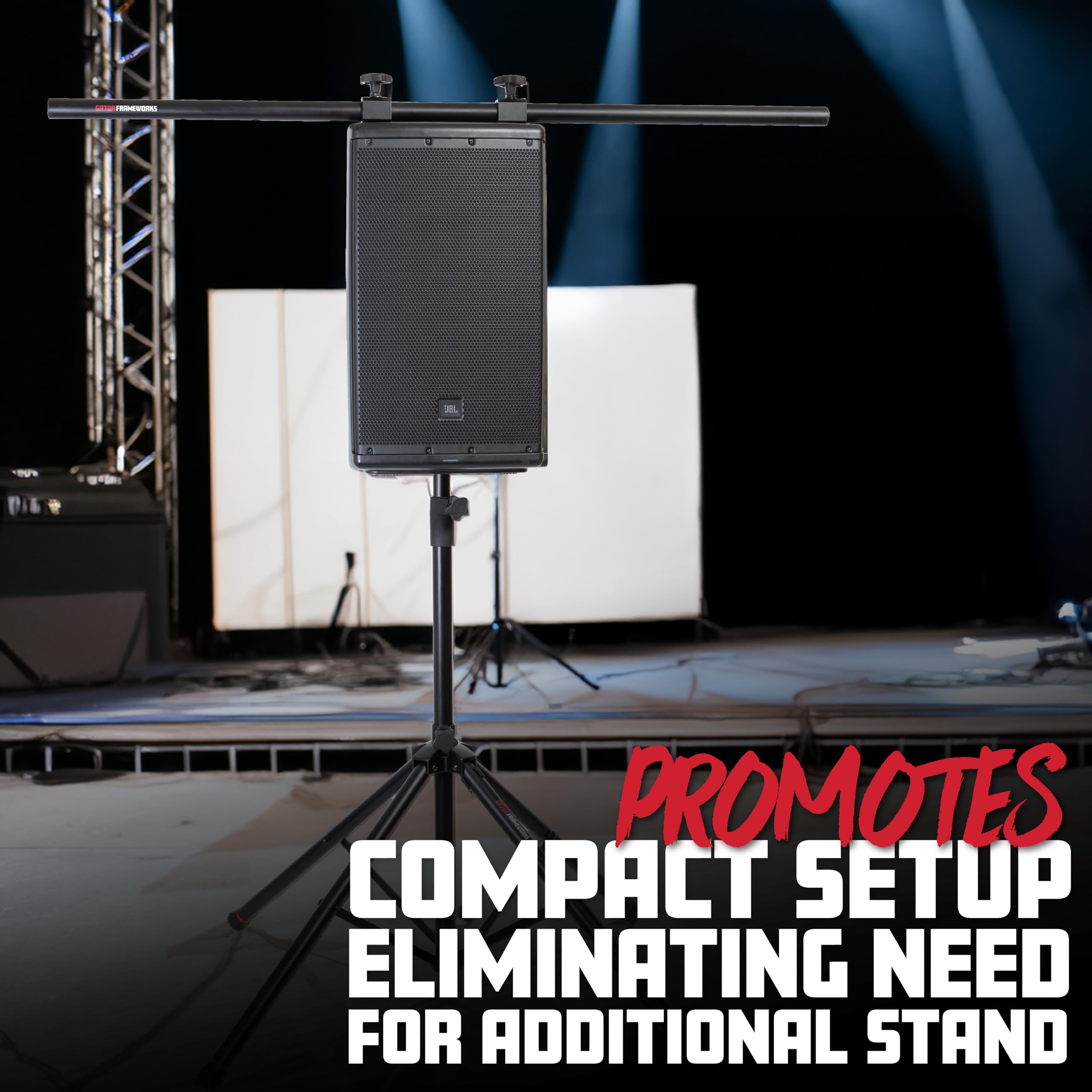 Gator Frameworks Speaker Mount Fly-Point Lighting Bar For Pa Loudspeaker (Gfw-Lightspkflymt)