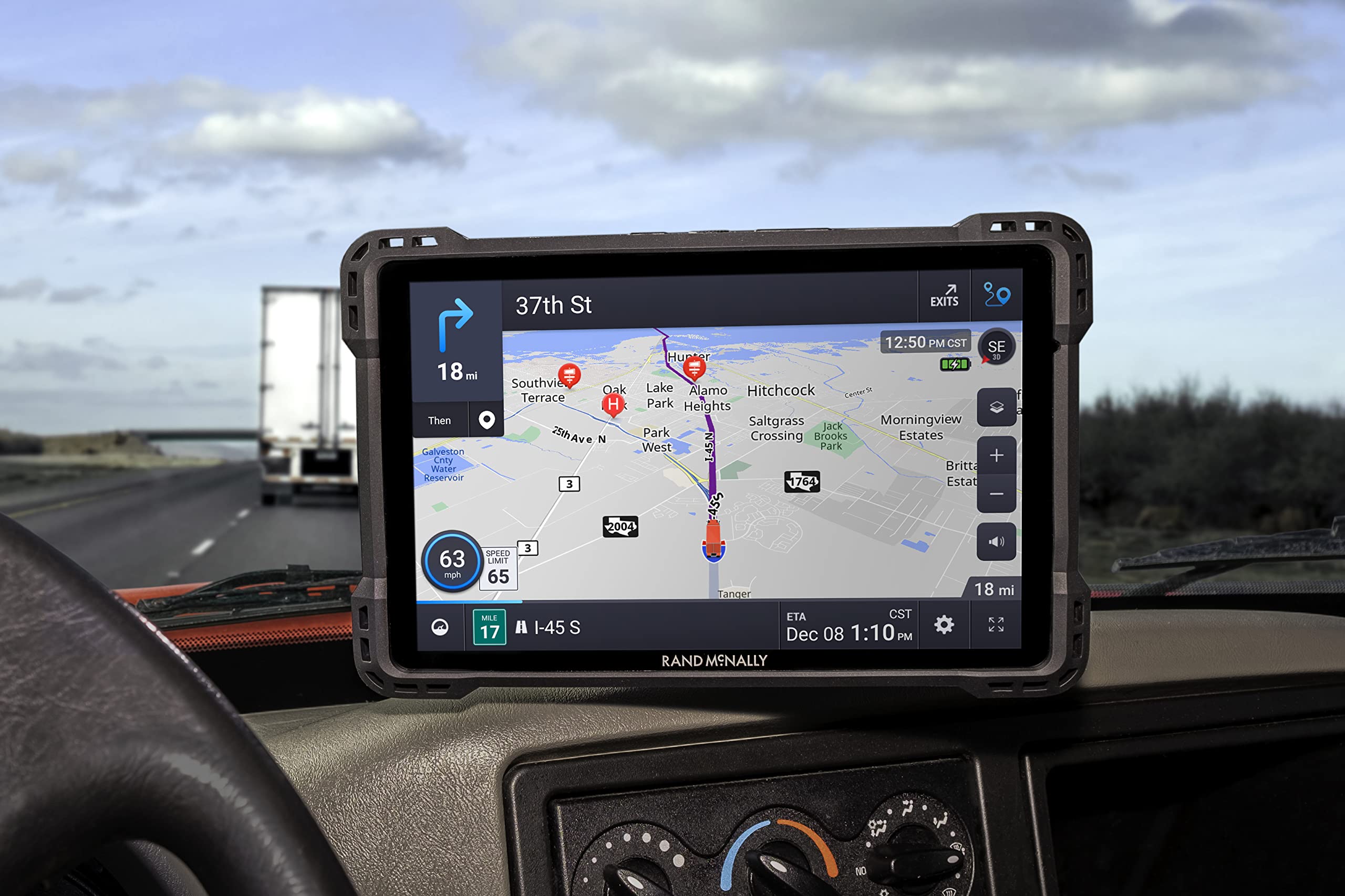Rand Mcnally Tnd 1050 10 Inch Gps Truck Navigator, Easy To Read Display, Custom Truck Routing, Rand Navigation, And Removable Gu