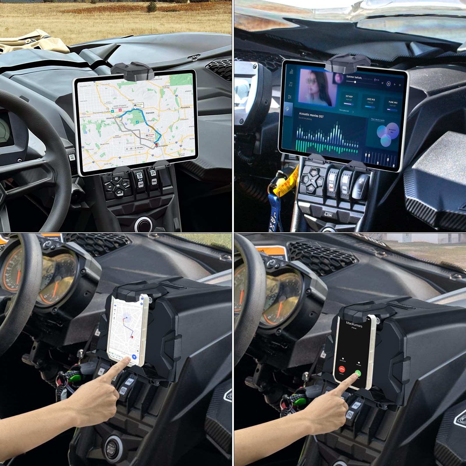 Mdpromcp Maverick X3 Tablet Holder With Storage Box, Tablet Mount Compatible With Can Am Maverick X3 Accessories Center Console