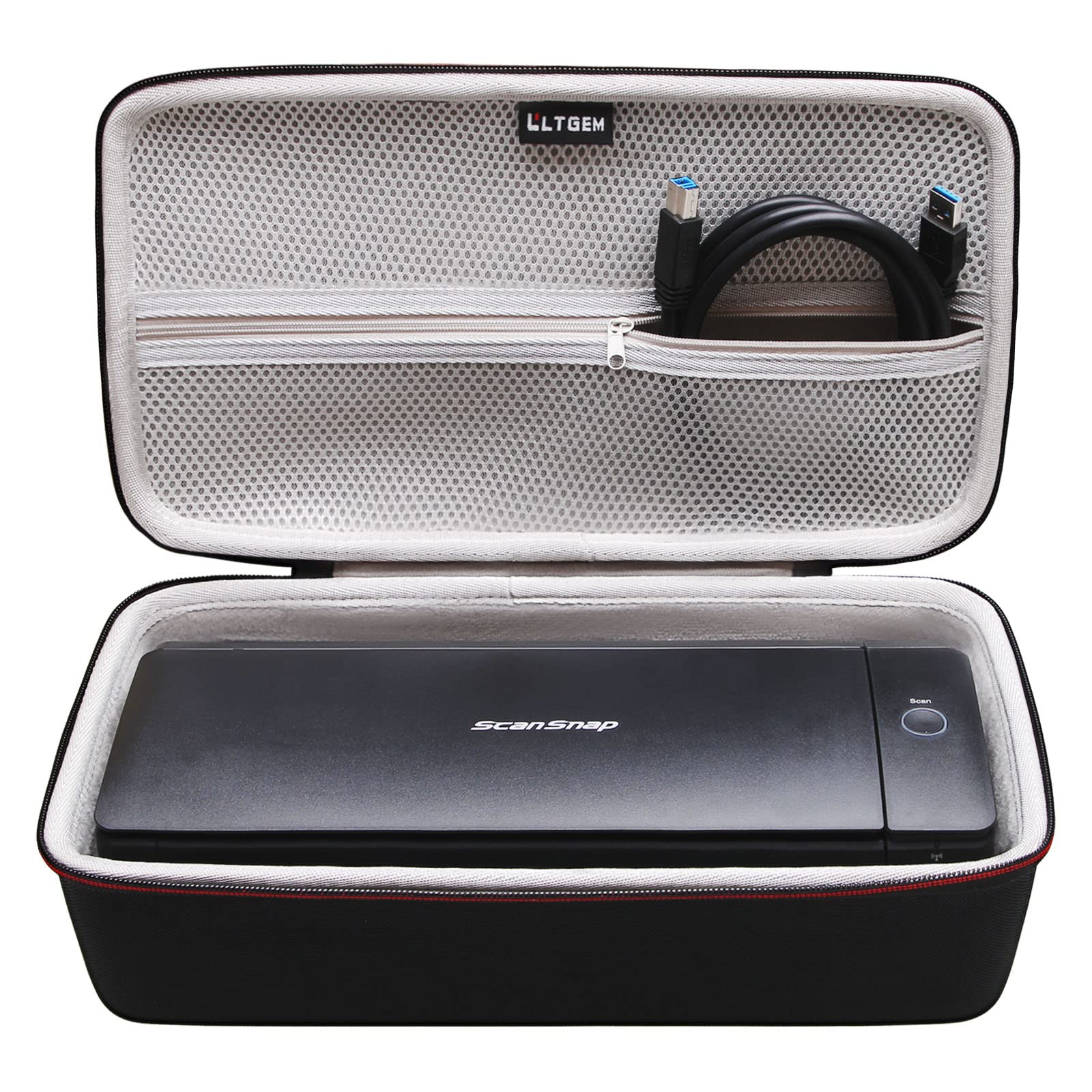 LTGEM Case Compatible with ScanSnap iX1300 Photo & Receipt Scanner or Doxie Pro DX400 Compact Scanner, Duplex Scanner Case, Blac