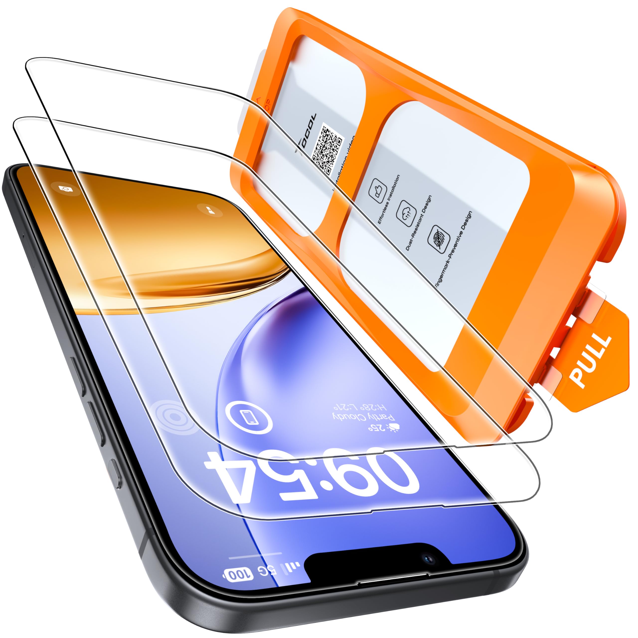 TOCOL for iPhone 17e Screen Protector 6.1 inch 9H Hardness Military Grade Shatterproof 17 e HD Tempered Glass Easy Installation 