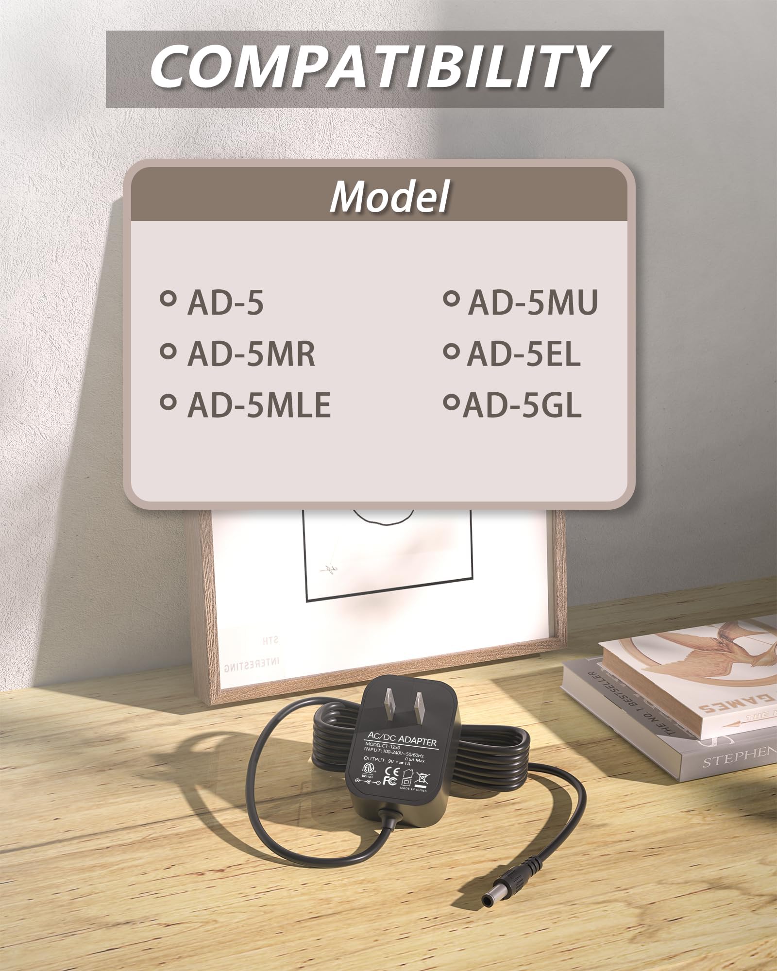 Dc 9V For Casio Keyboard Power Cord Compatible With Casio Keyboard Ad 5 Ad 5Mu Ad 5Mr Ctk 2100 Ctk 800 Ctk 700 Ctk 710 Ctk 720 L