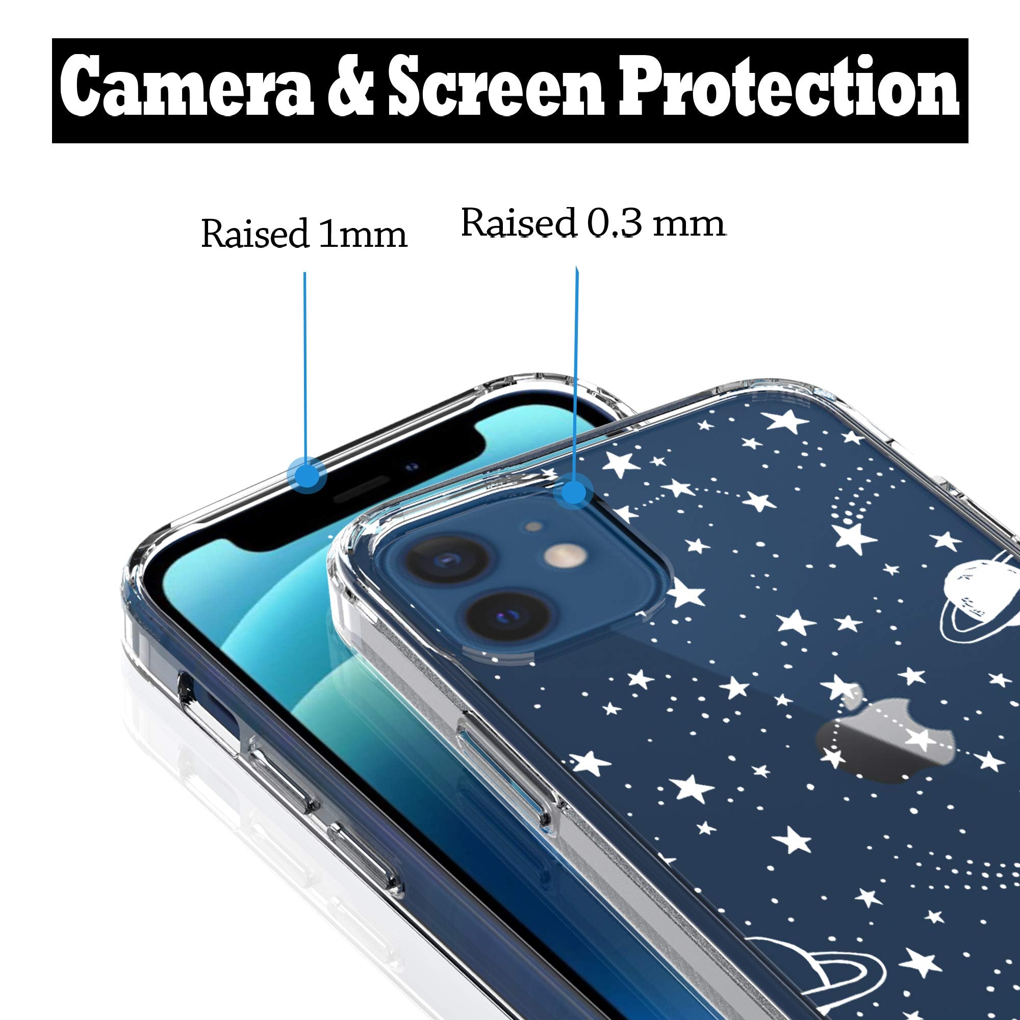 Ranz Compatible With Iphone 12 Mini 5G Case, Anti Scratch Shockproof Series Clear Hard Pc+ Tpu Bumper Protective Cover Case For