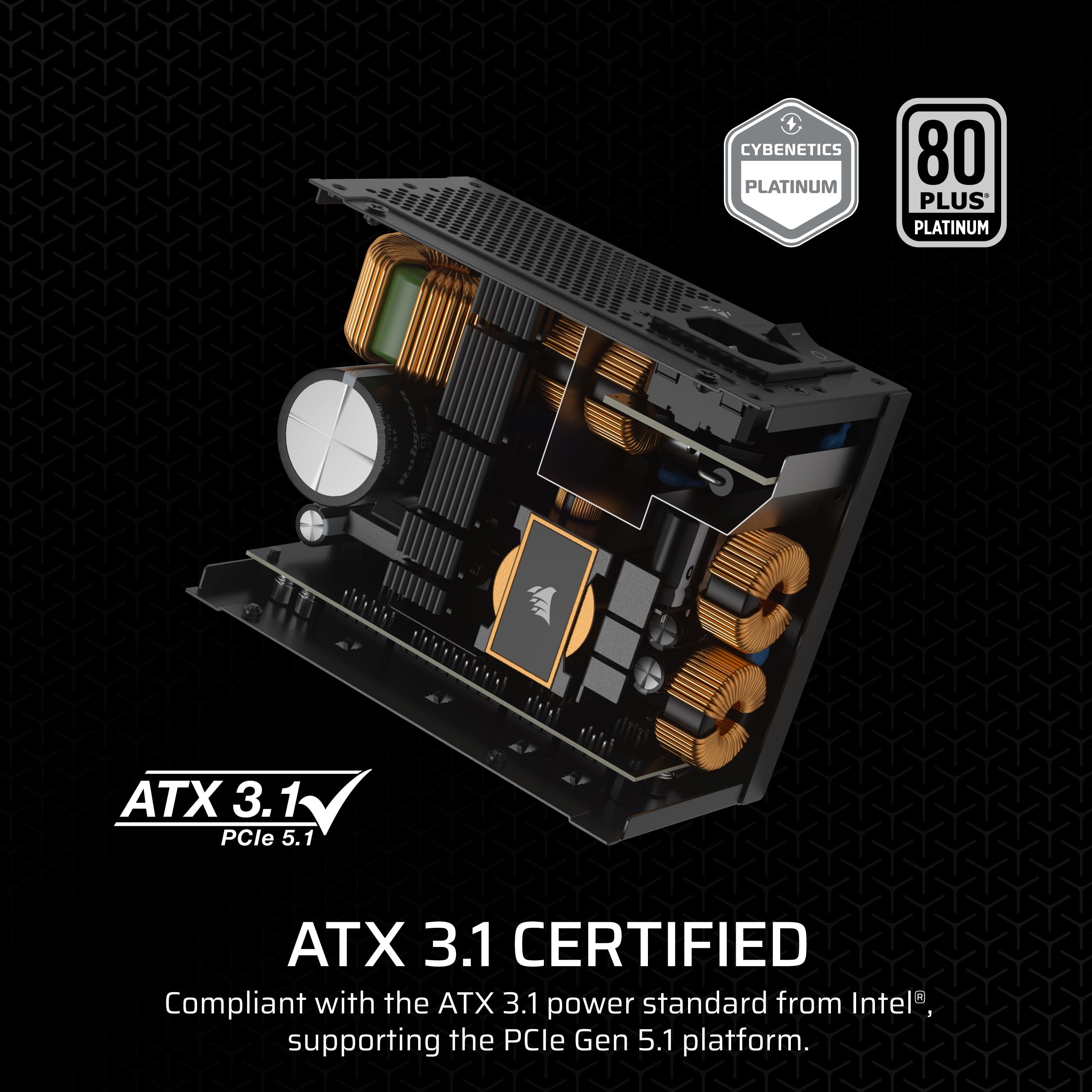 Corsair Sf1000 (2024) Fully Modular Low Noise 80 Plus Platinum Atx Power Supply - 3.0 Compliant - Pcie 5.0 Ready - Sfx-To-Atx Br