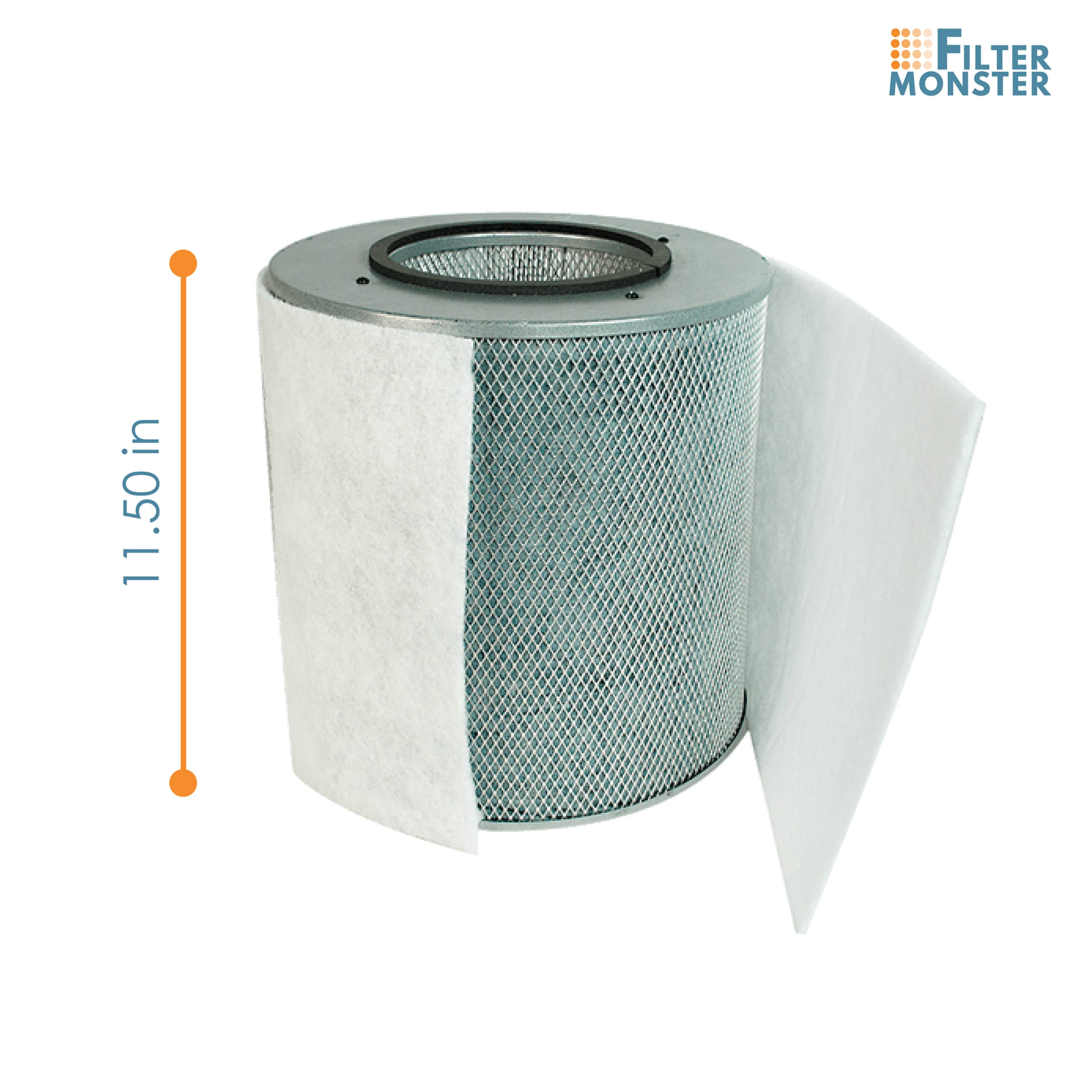 Filter Monster True Hepa Replacement Compatible With Austin Air Healthmate Junior Filter, With Black Carbon Pre Filter
