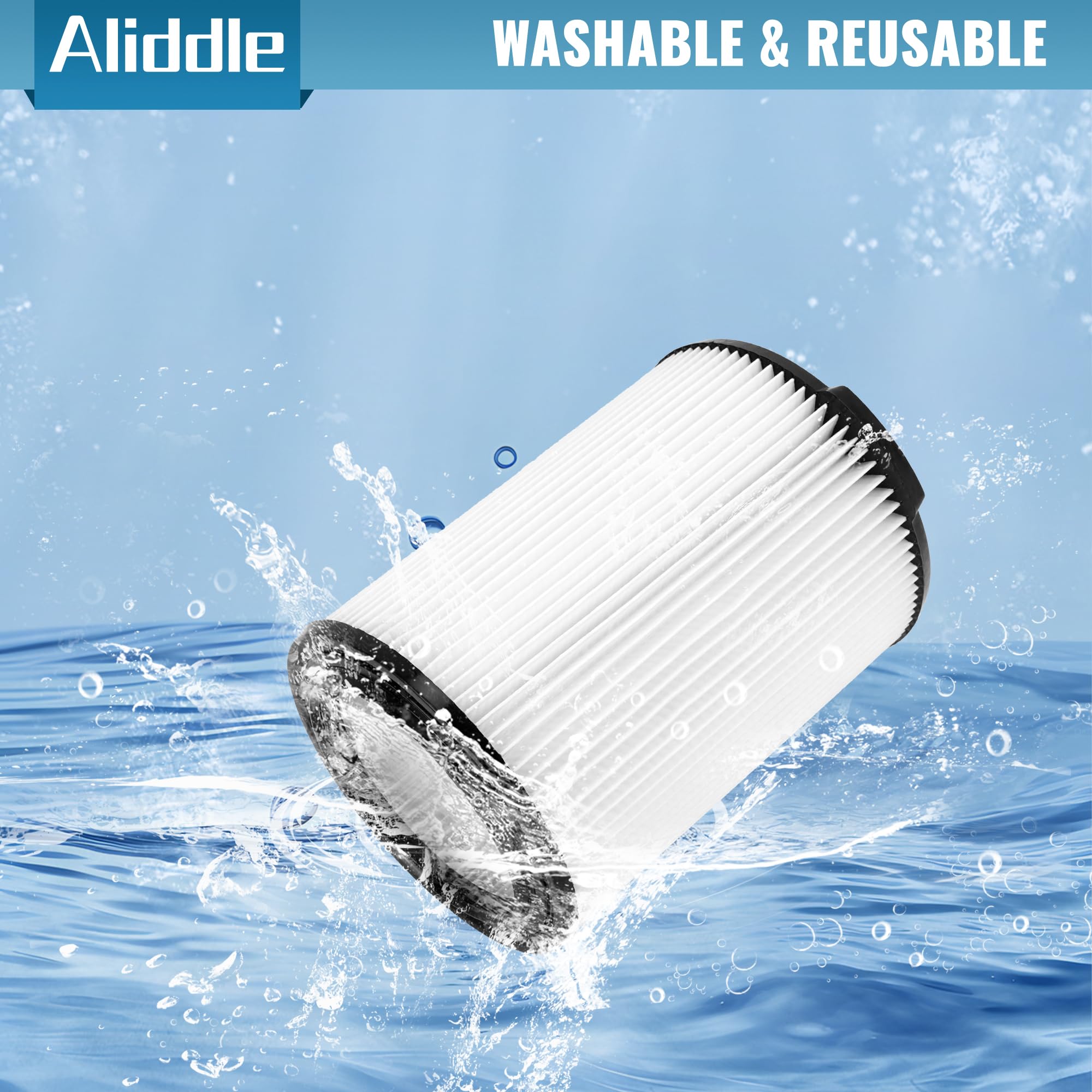 Aliddle Standard Wet Or Dry Vac Vf4000 Filter Replacement Compatible With Ridgd 5 20 Gallons Vacuum Cleaner, Husky 6 9 Gal Wd550