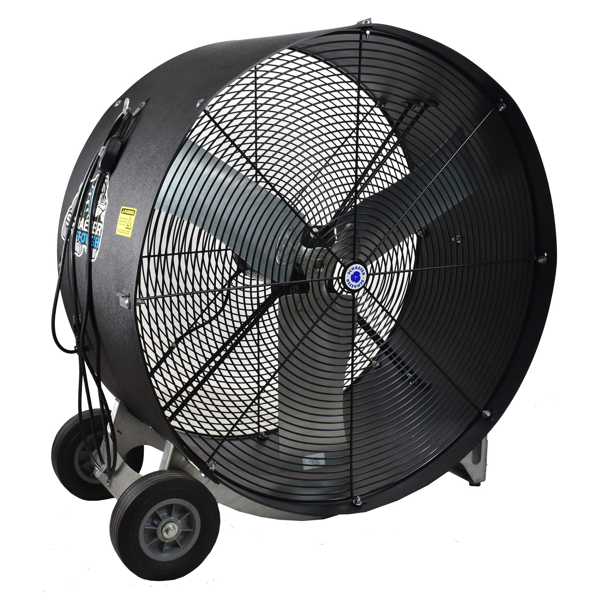 Schaefer VKM36-B-O 36 Versa-Kool Mobile Spot Drum Fan, 1/2 HP, 1-Speed, OSHA Guards, Black. Industrial Floor Fan for Warehouse,