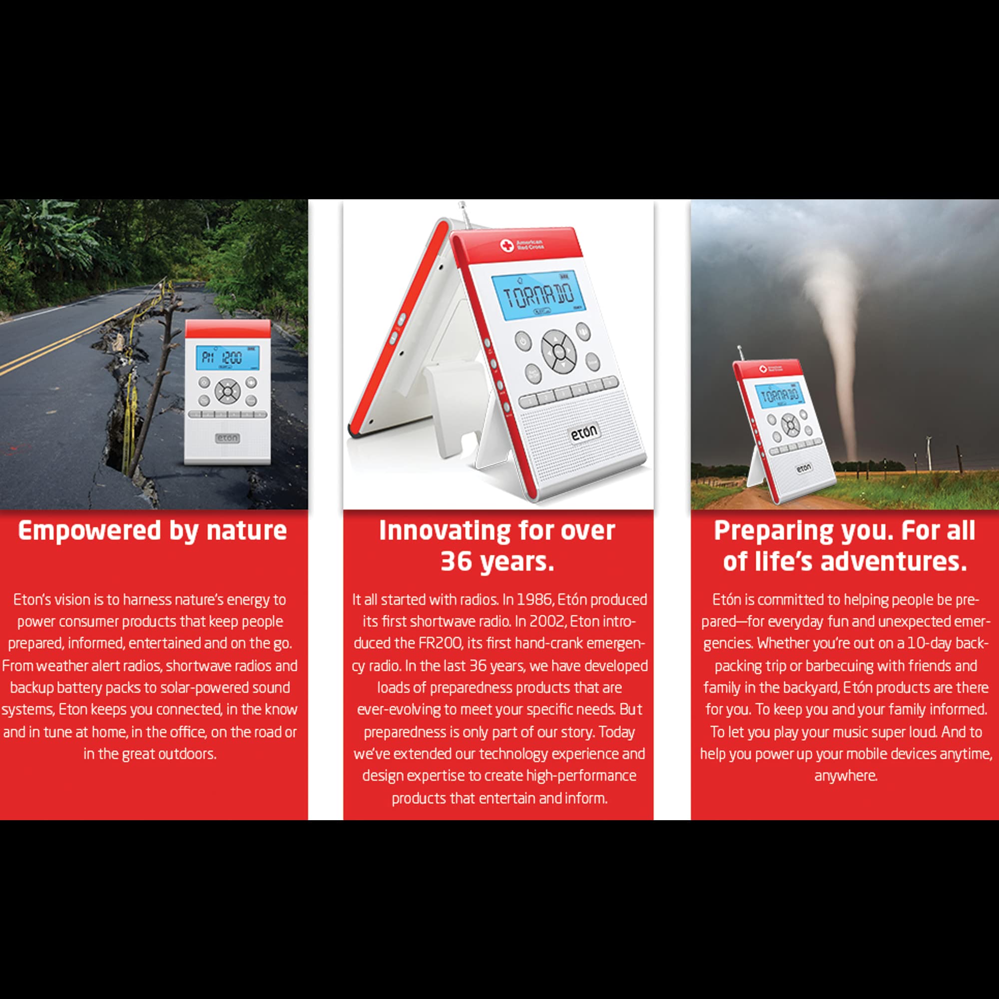 Eton - American Red Cross Zoneguard Weather Radio, White, Siren/Buzzer (90Db), 3 Color Led Alert Light Bar, Lcd Display, Detacha