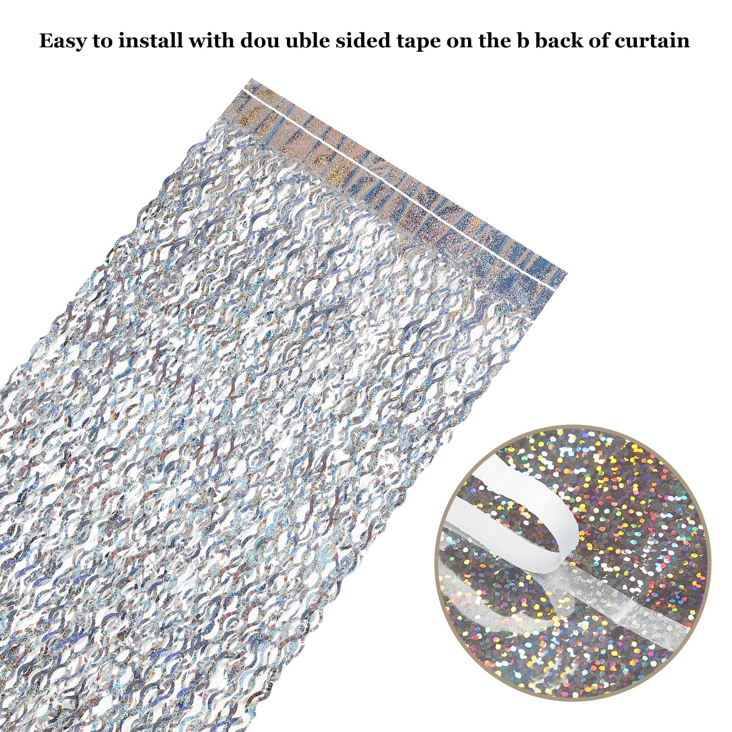 Silver Tinsel Backdrop  Cylmfc 3 Pack 3.3 Ft X 6.6 Ft Streamer Foil Fringe Curtain For Birthday Party Christmas Graduation Decor