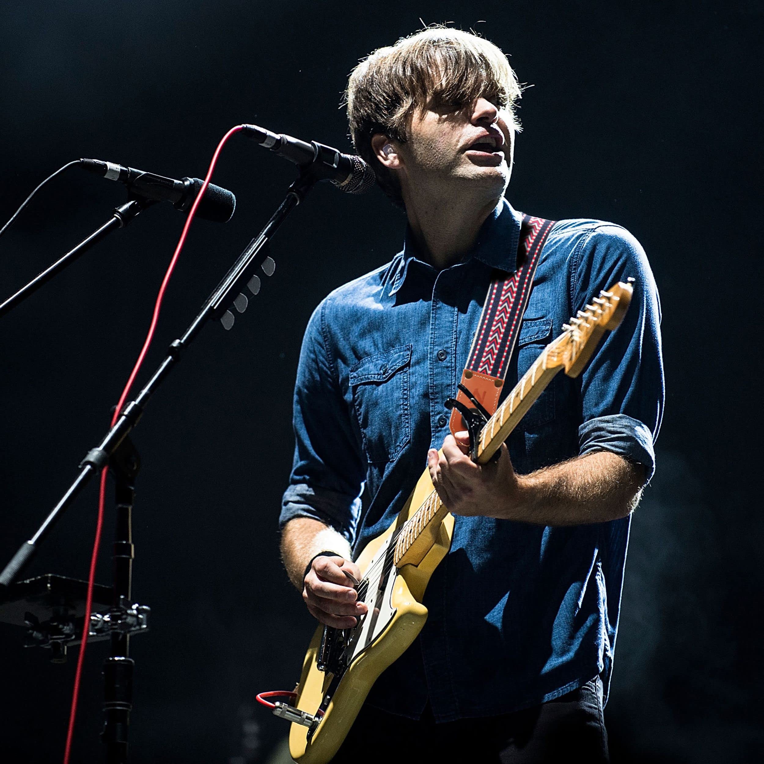 Nefelibata Cool Woven Guitar Strap Cotton Guitar Straps With Thicked First Layer Vegetable Tanned Cowhide Leather Ends For Acous