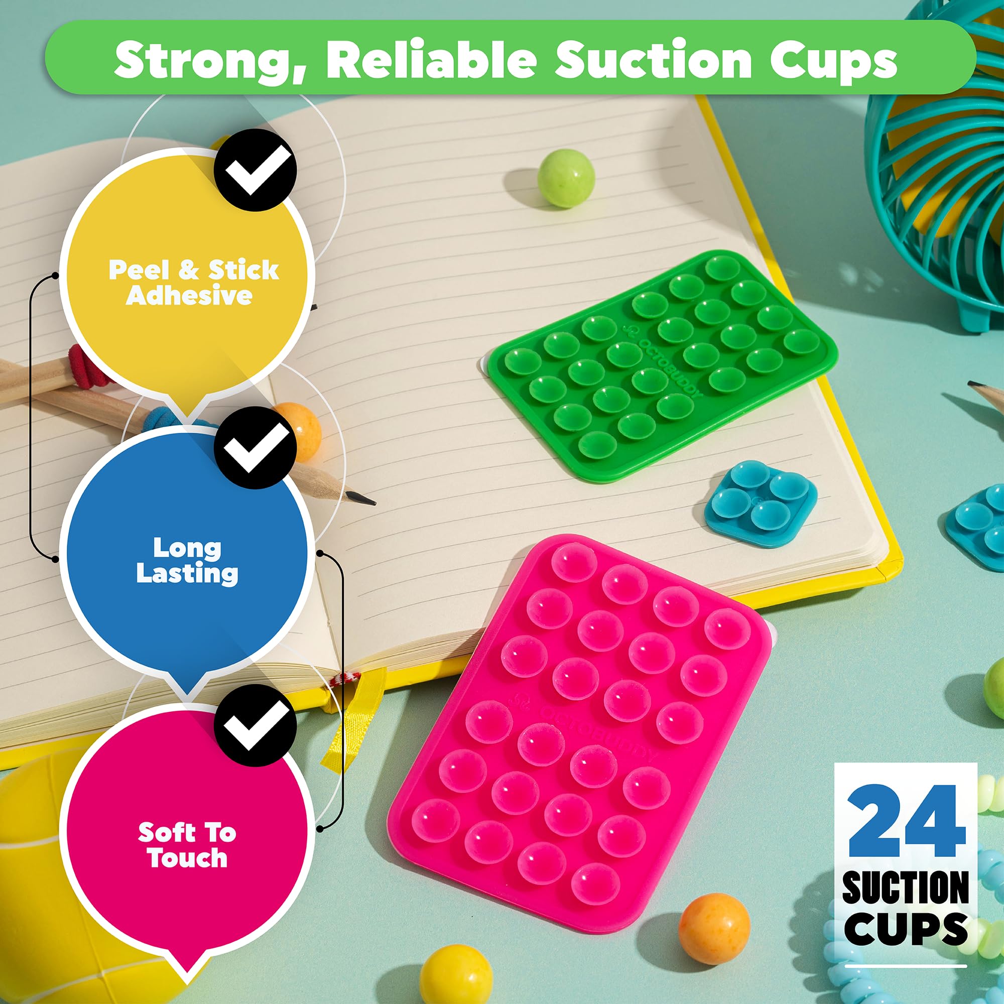 Octobuddy   Silicone Double Sided Suction Phone Case Detachable Mount   Hands Free, Strong Grip Holder For Selfies & Videos   Ip