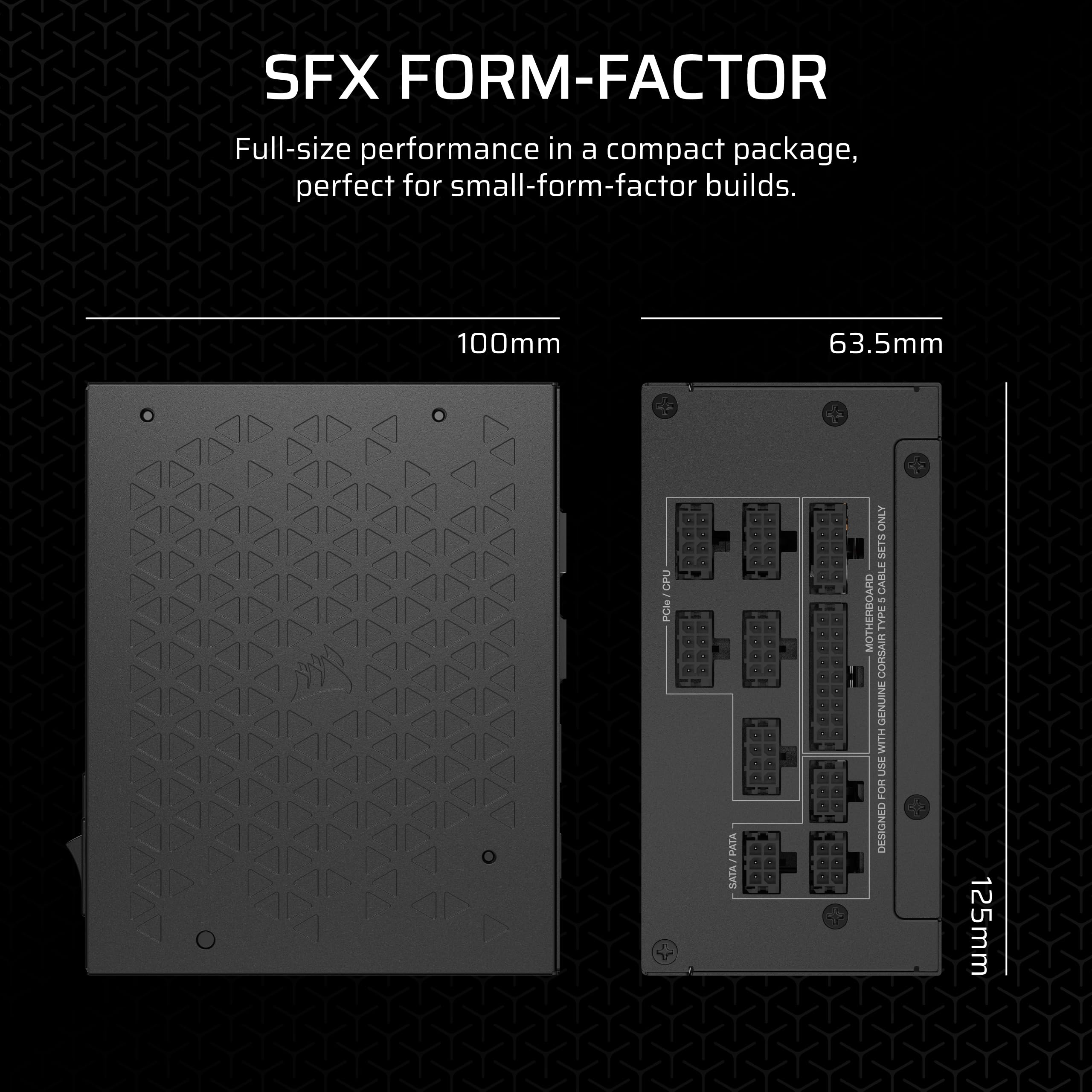 Corsair Sf850 (2024) Fully Modular Low Noise 80 Plus Platinum Atx Power Supply - 3.0 Compliant - Pcie 5.0 Ready - Sfx-To-Atx Bra