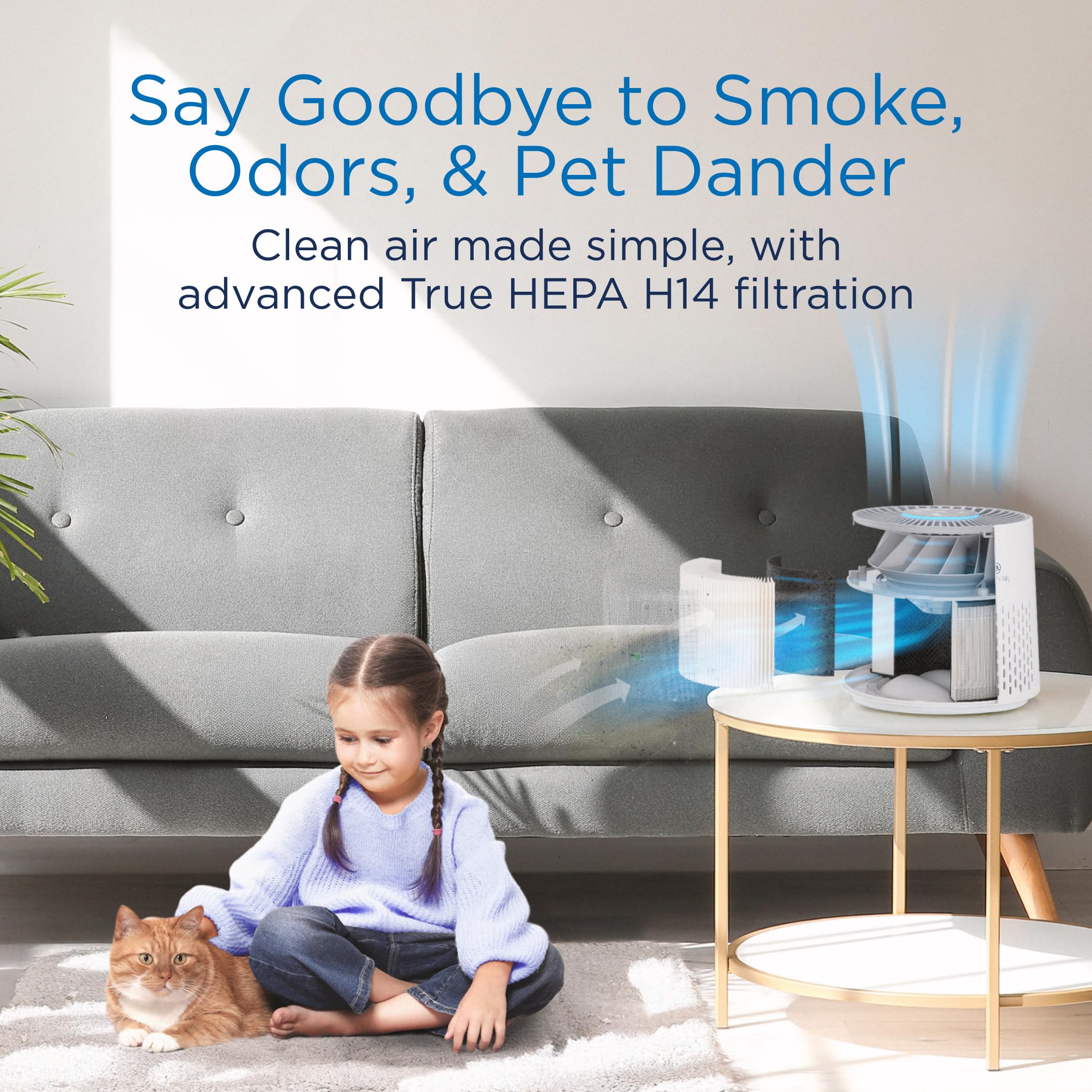 Medify Ma 12 Pro Air Purifier With True Hepa H14 Filter | 405 Ft Per Hour For Smoke, Odors, Pollen, Pets | 99.99% Removal To 0.1