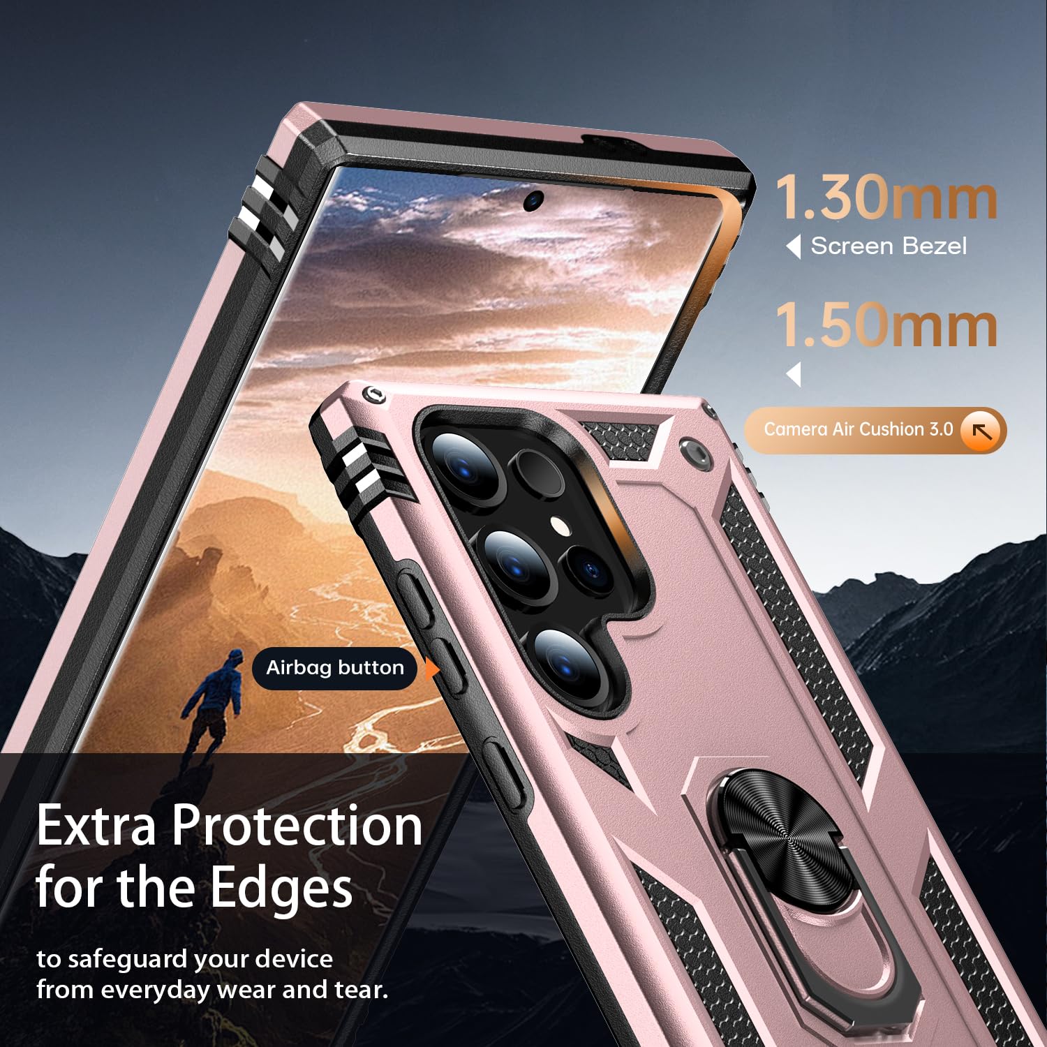 Ikazz For Galaxy S23 Ultra Case,Military Grade Shockproof Heavy Duty Protective Phone Cover Pass 16Ft Drop Test With Magnetic Ki