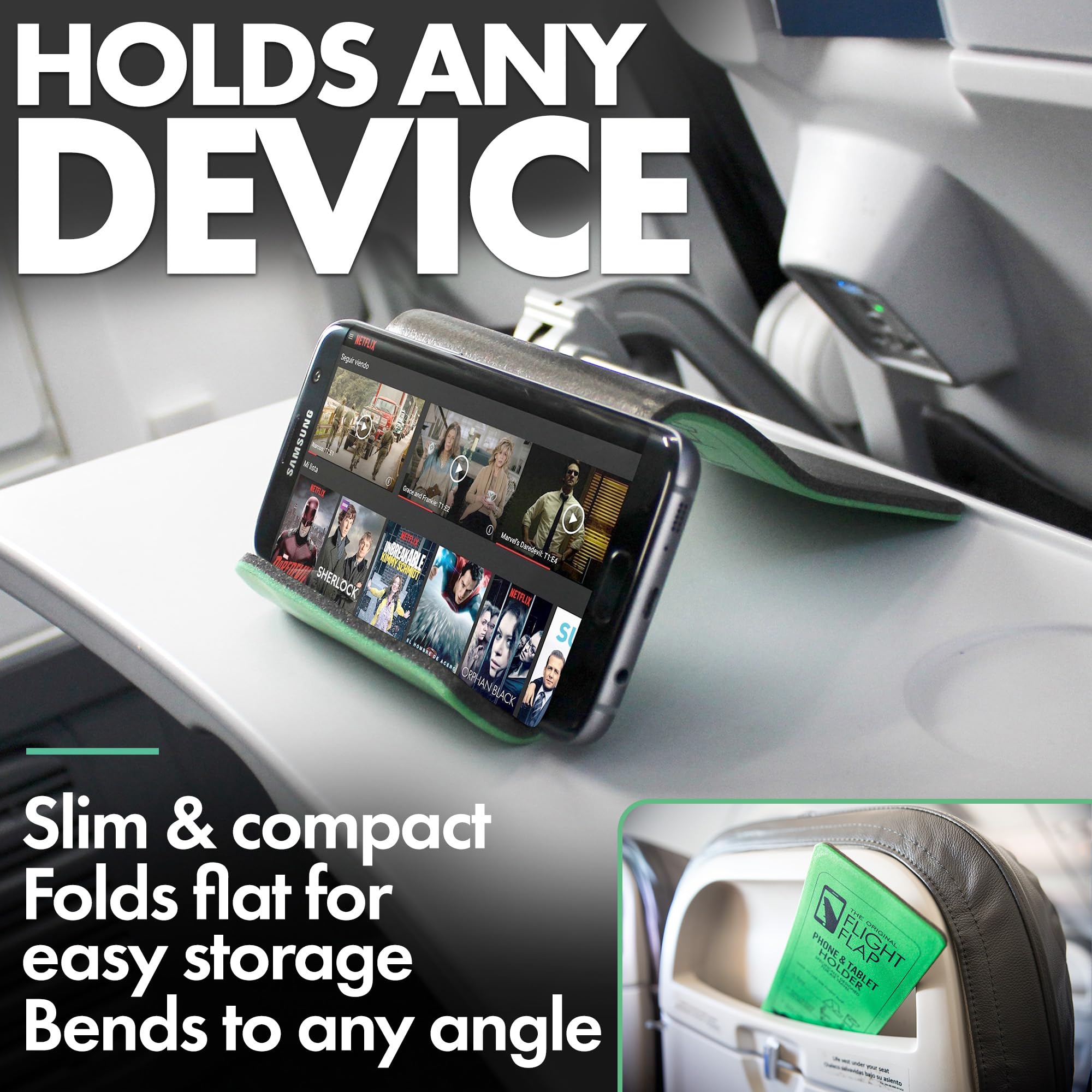 Flight Flap Airplane Phone Holder, Foldable Cell Phone Stand Holder   Flexible Tablet And Phone Holder For Bed, Desk, Office, Tr