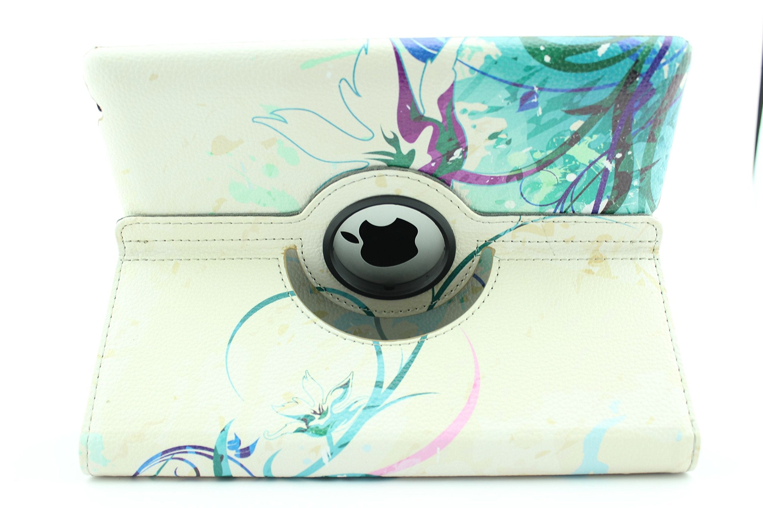 Jytrend Case Compatible With Ipad Pro 9.7 (2016 Released), Rotating Stand Smart Cover For A1673 A1674 A1675 With Magnetic Auto Wake Up/Sleep (Blue Flower)