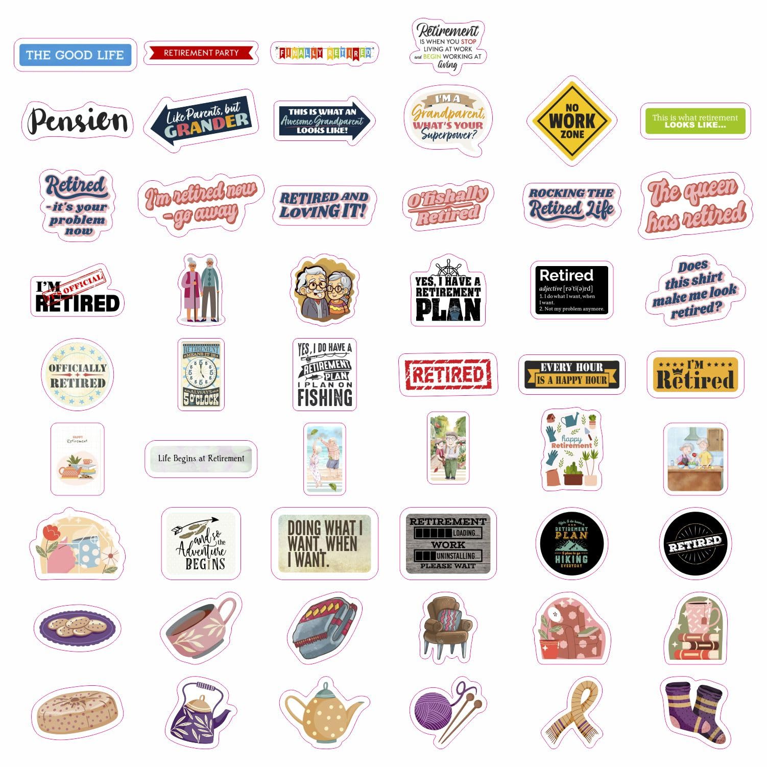 100Pcs Funny Retirement Stickers And Laptop Decals   Retirement Party Favors, Decorations, Supplies 2024   Retirement Gifts For
