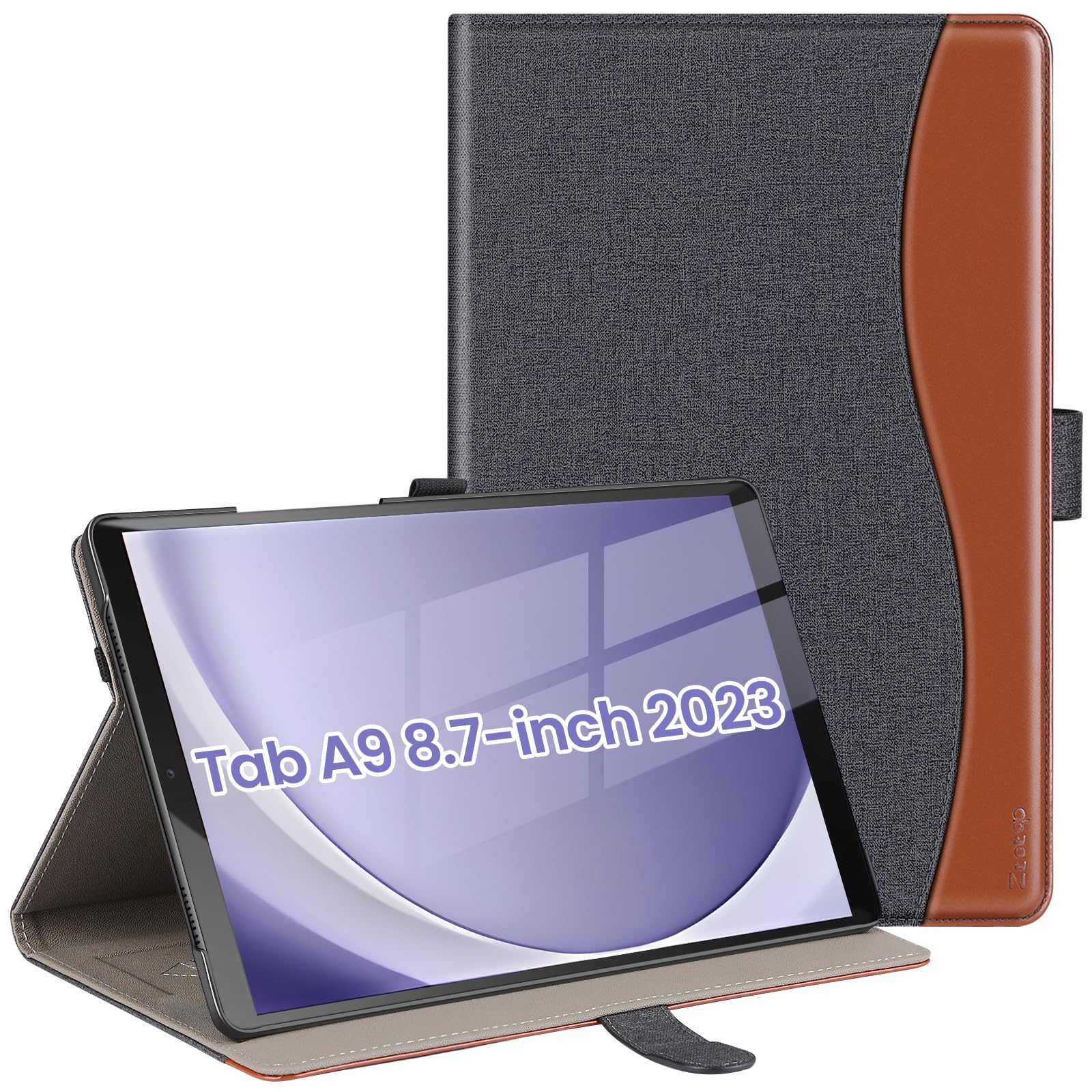 Ztotopcases For Samsung Galaxy Tab A9 Case 8.7 Inch 2023(Sm X110/X115/X117),Premium Pu Leather Business Stand Folio Cover With S