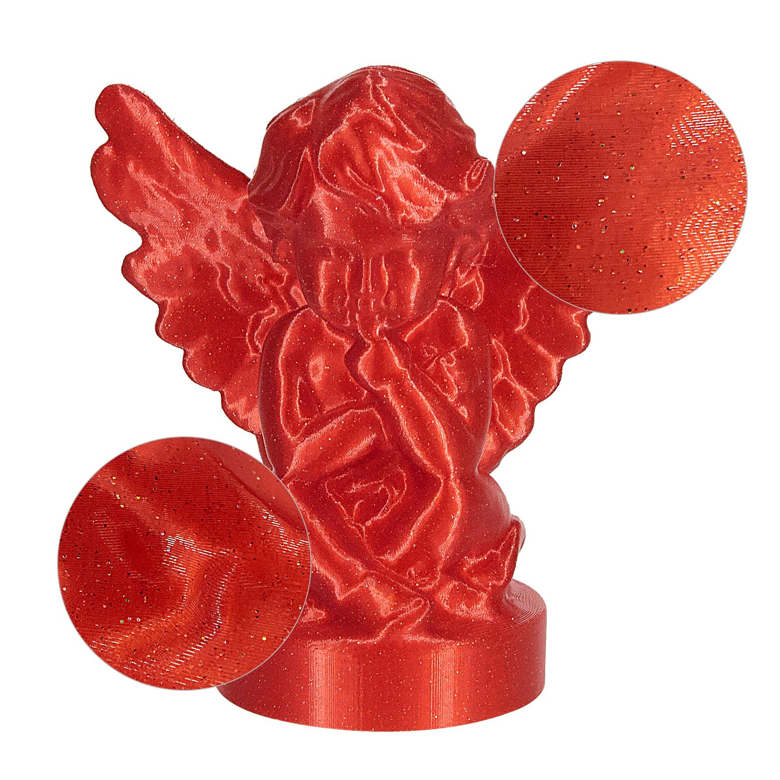 Isanmate 3D Printer Filament, Transparent Glitter Red Pla Filament 1.75 Mm, 3D Printing Filament 1Kg/2.2Lb