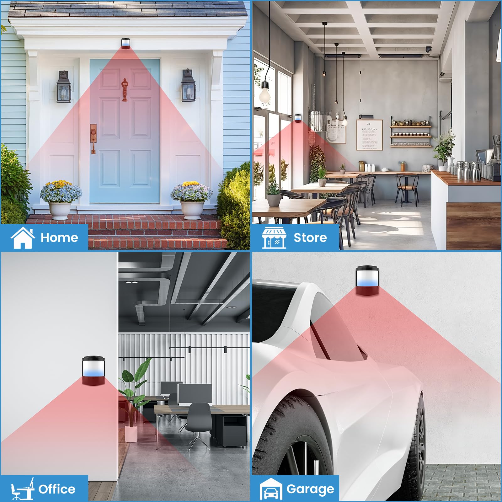 Wireless Motion Sensor Mini Size   Motion Detector Alarm Chimes Door Sensor With Led Light 500 Ft Range Commercial Door Entry Al